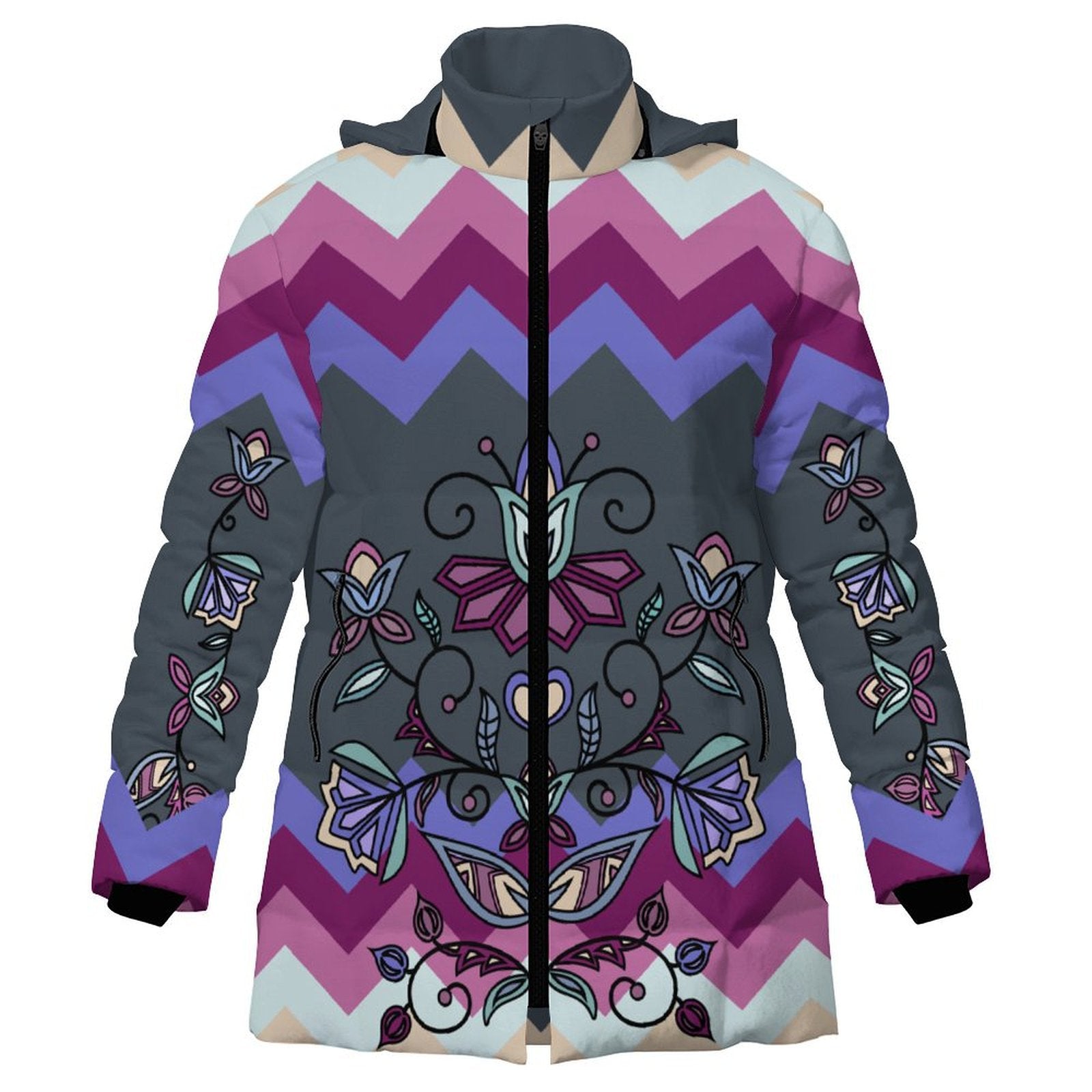 Moonlit Frost Women's Hooded Puffer Coat