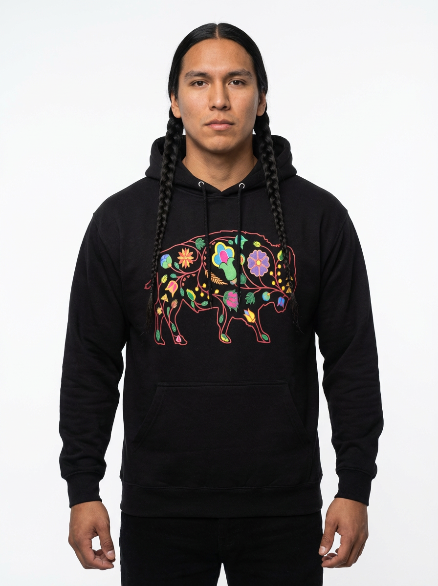 Floral Buffalo Pullover Hoodie