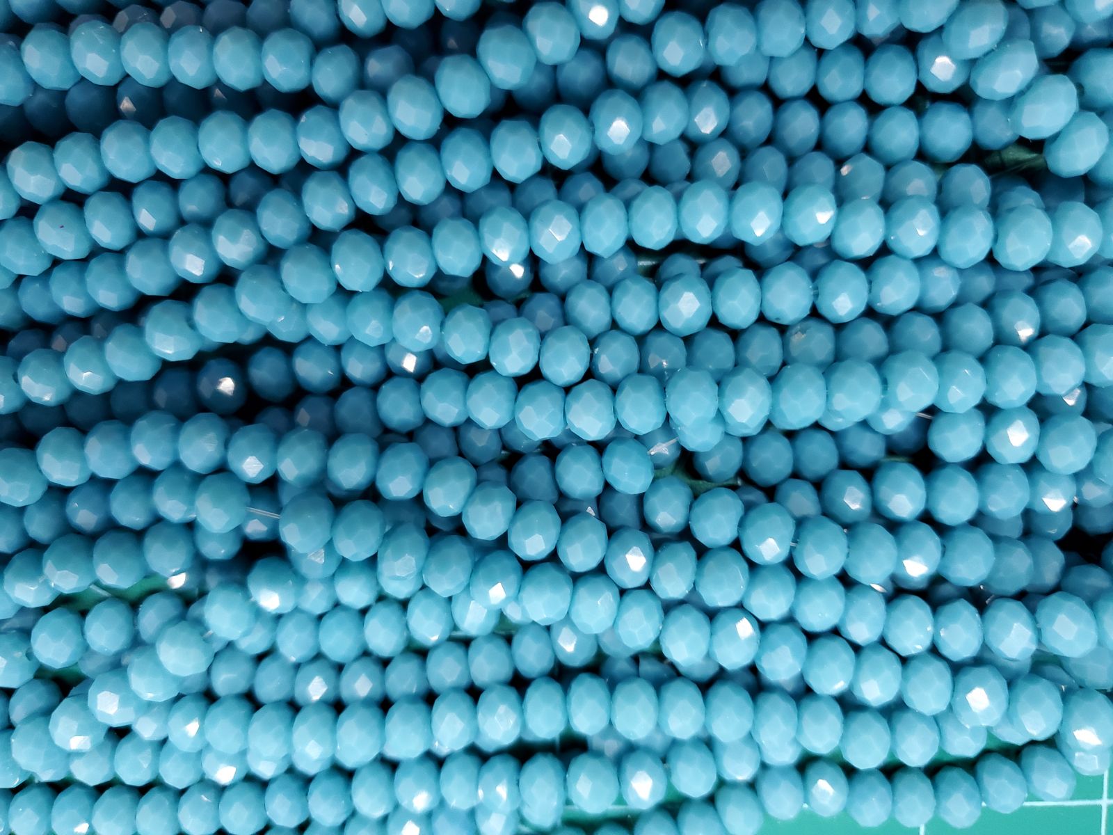 6mm Rondelle Glass Bead - Crystal Winter