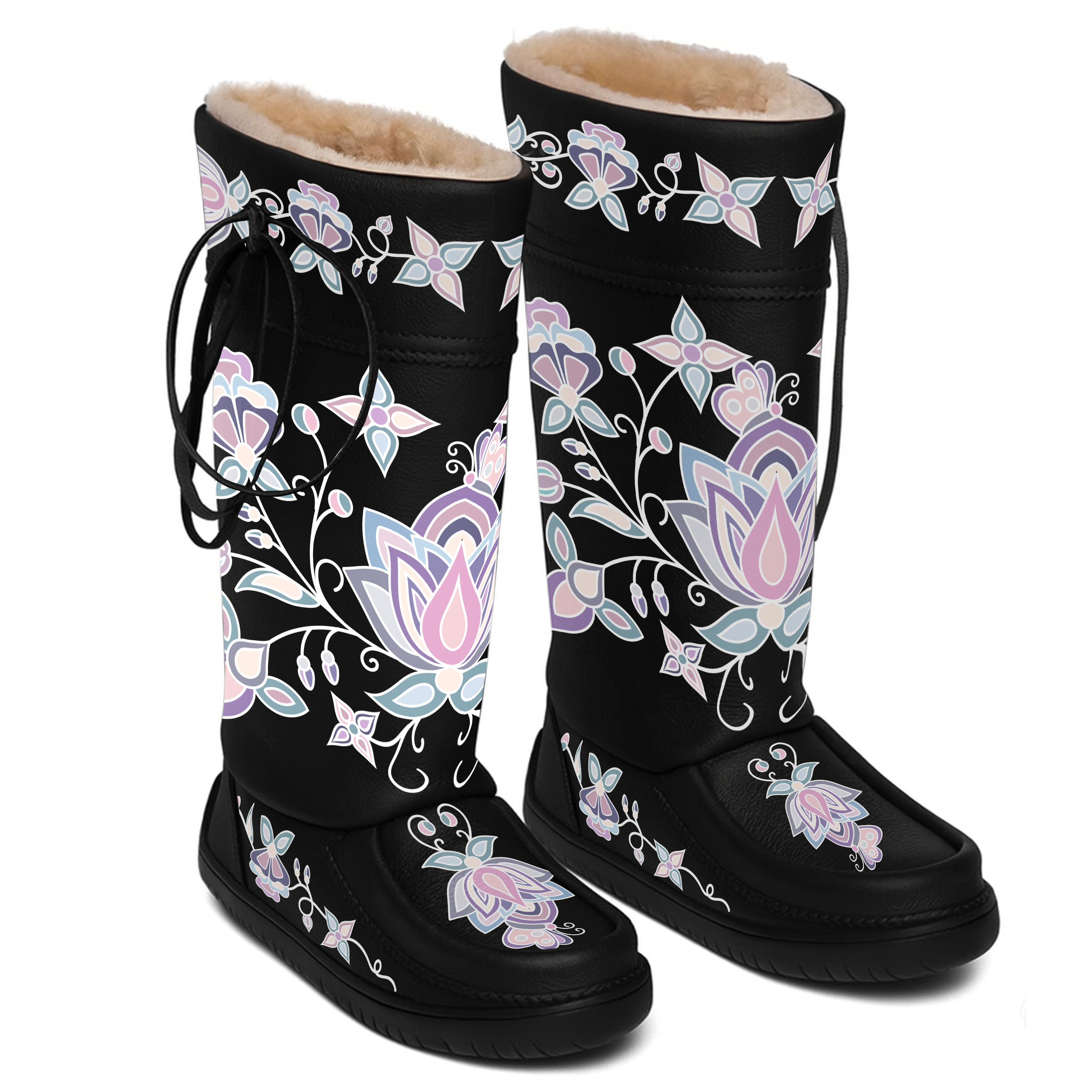 Snow Petal Spirit Real Leather MocLux Tall