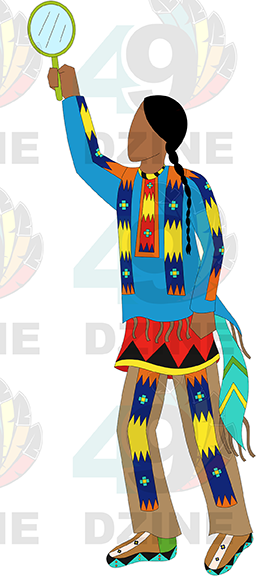 Blackfoot Man Holding Mirror Transfer (Various Sizes)