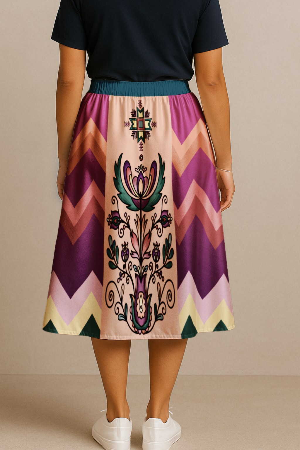 Cedar Wind Bloom Midi Skirt