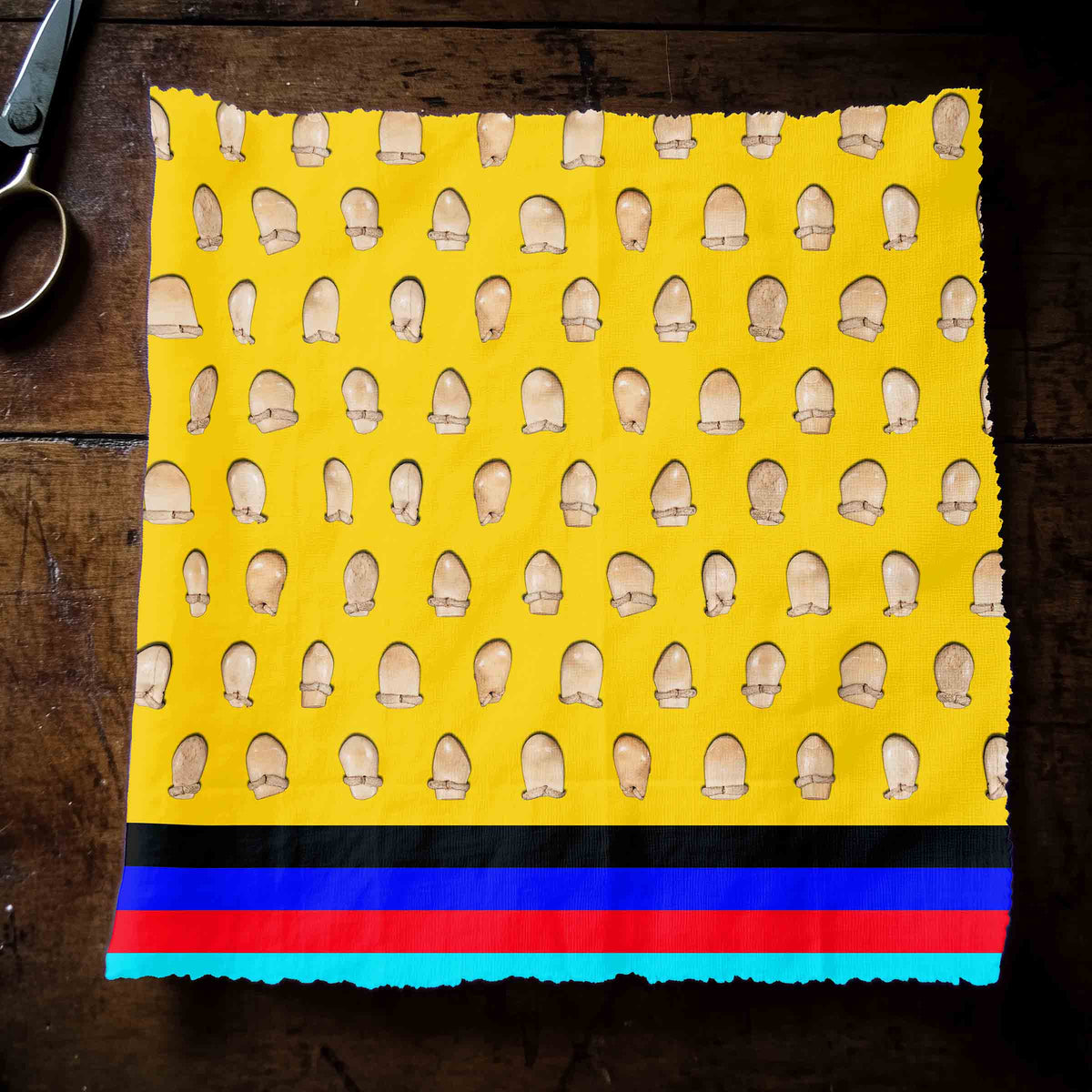Elk Teeth on Yellow Cotton Poplin
