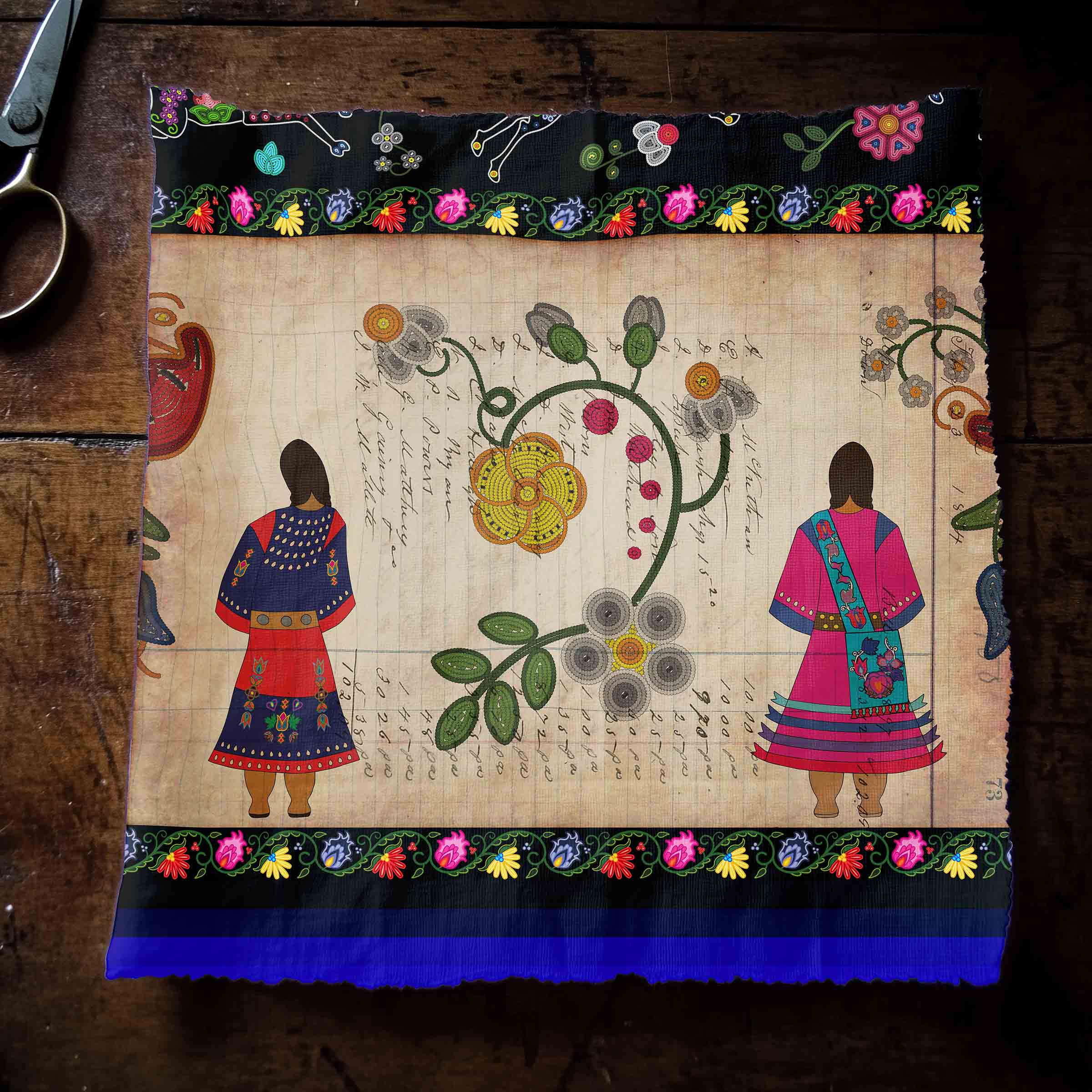 Floral Ledger Sisters Poly Cotton