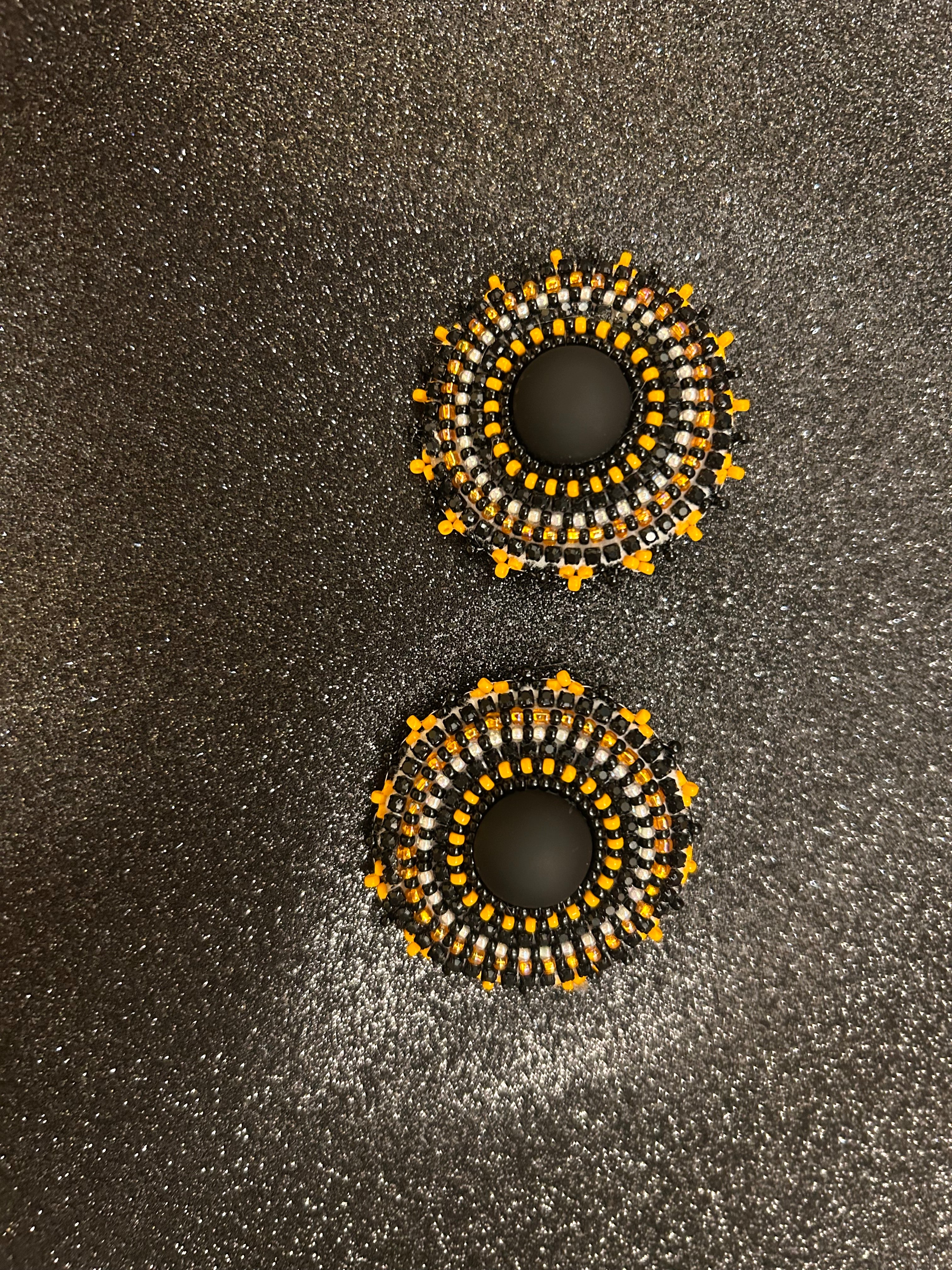 Karin Moen Orange and Black Earrings