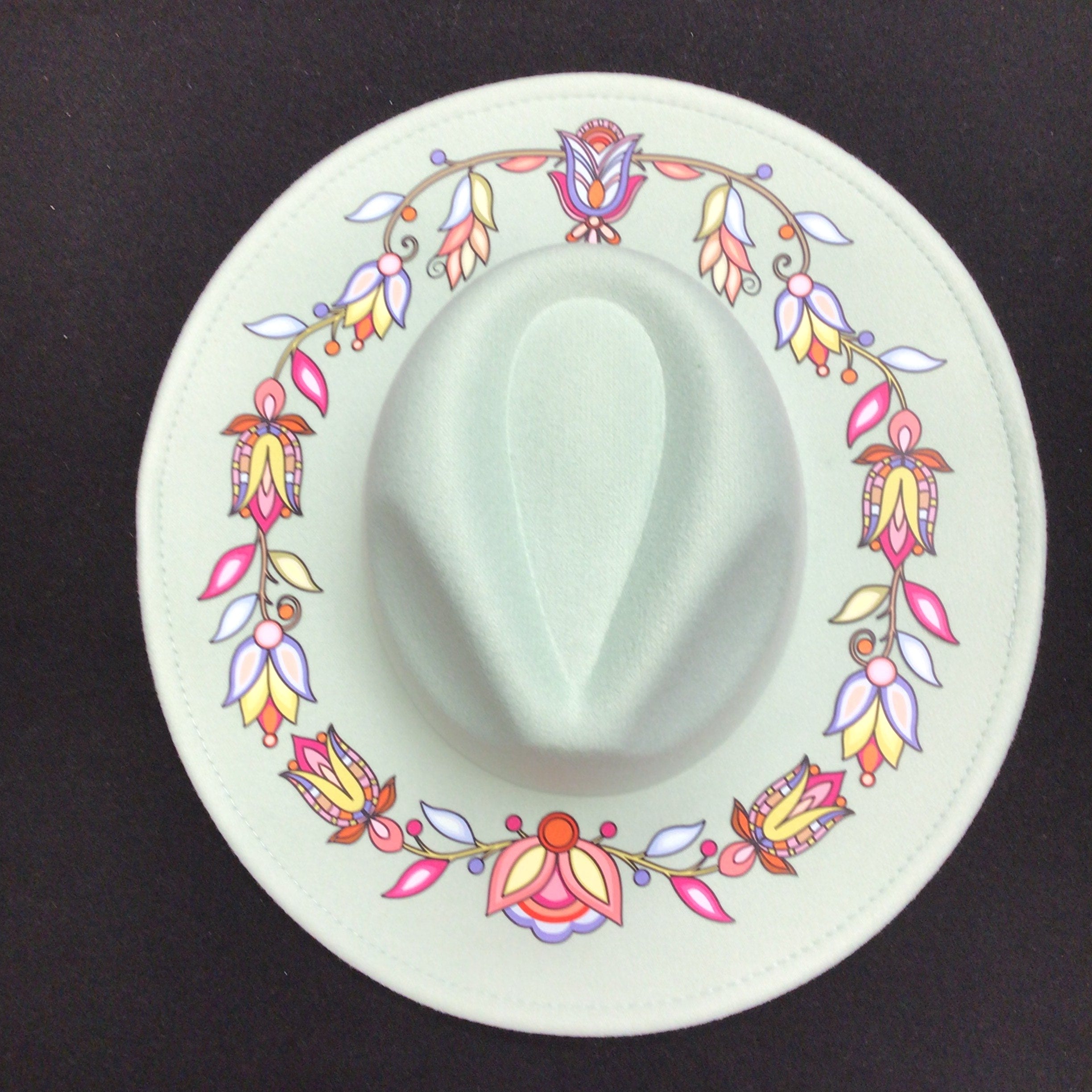 Iron Pipe Petals Sage Green Fedora Hat