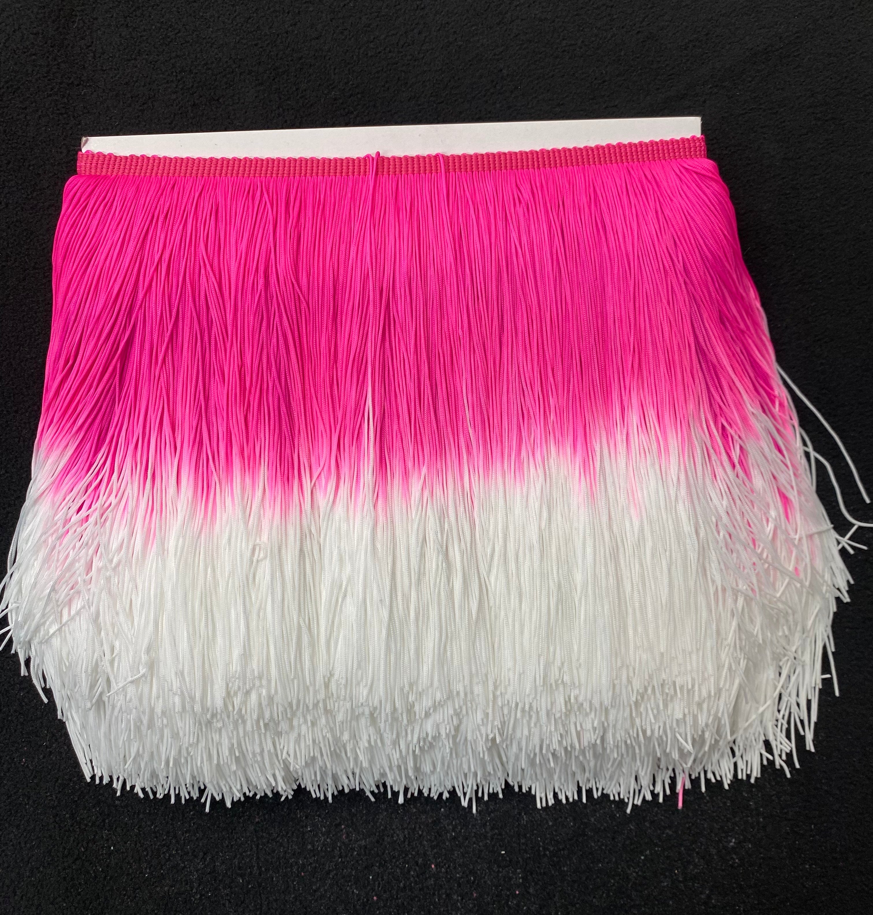 Neon Pink White Fringe