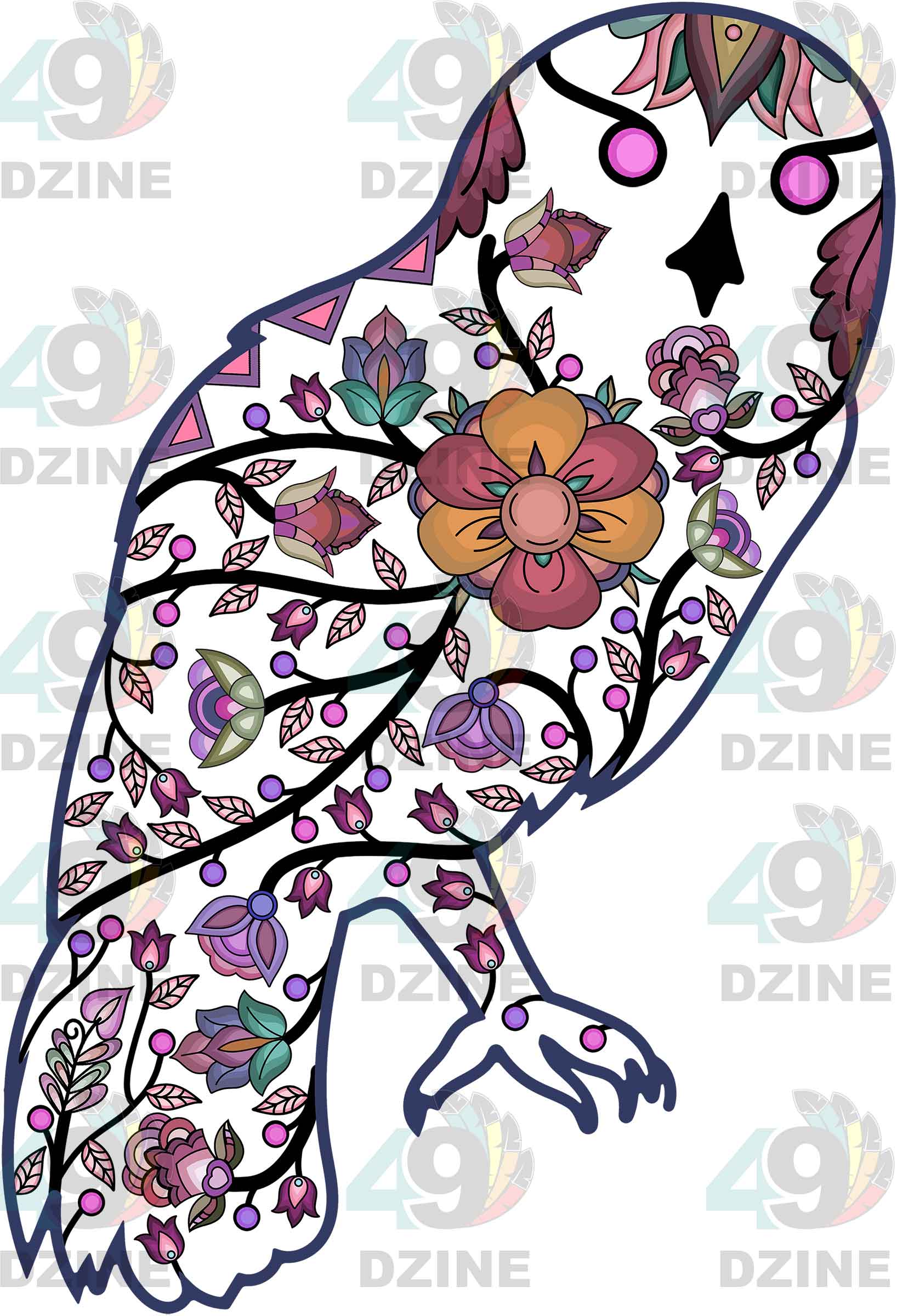 Owl Animal Motif 1 UV Sticker