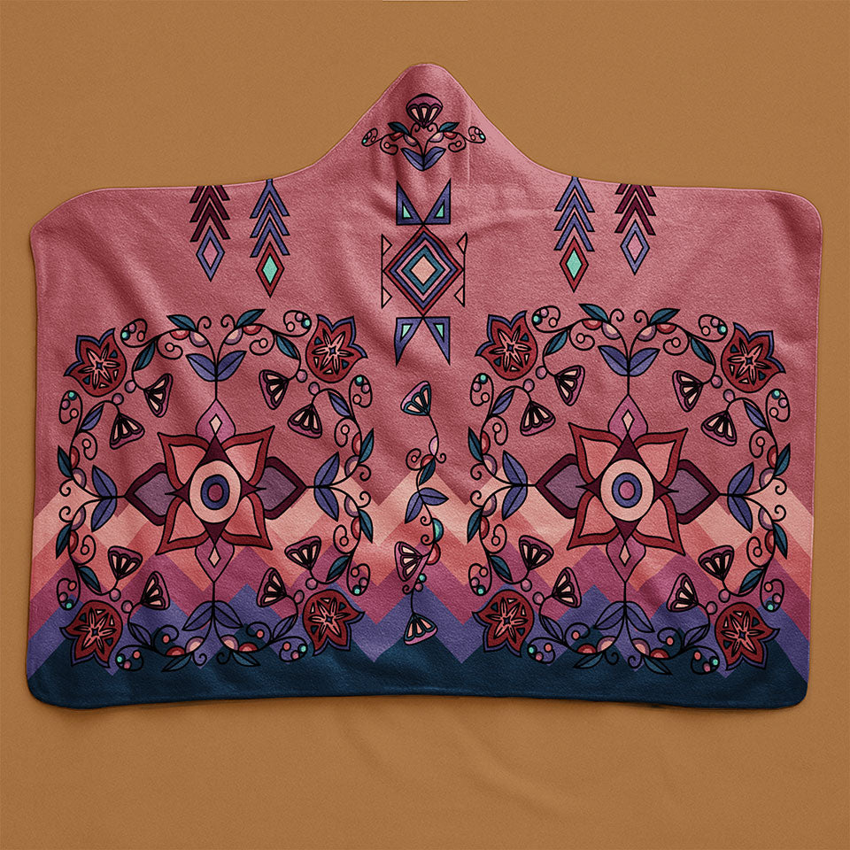 Frost Flower Circle Hooded Blanket