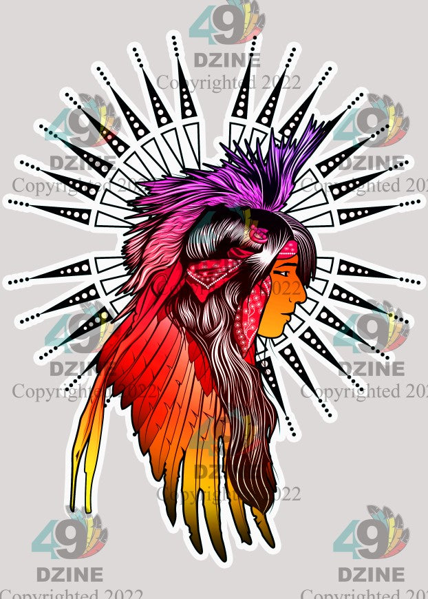 11-inch Indigenous Winged Halo Warrior Transfer