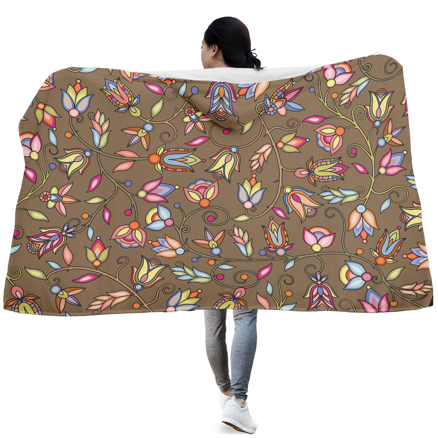 Buffalo Bloom Earth Song Hooded Blanket