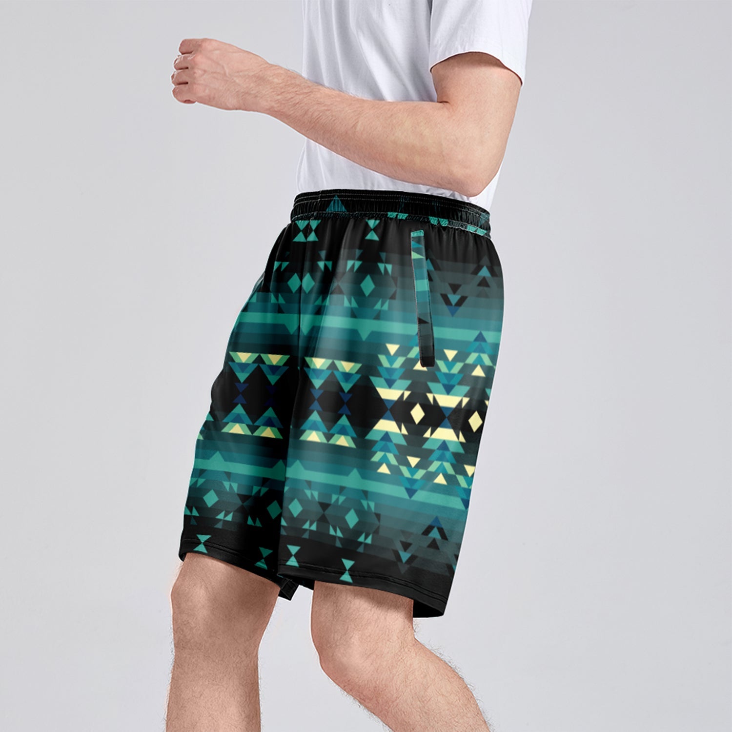 Inspire Green Athletic Shorts with Pockets