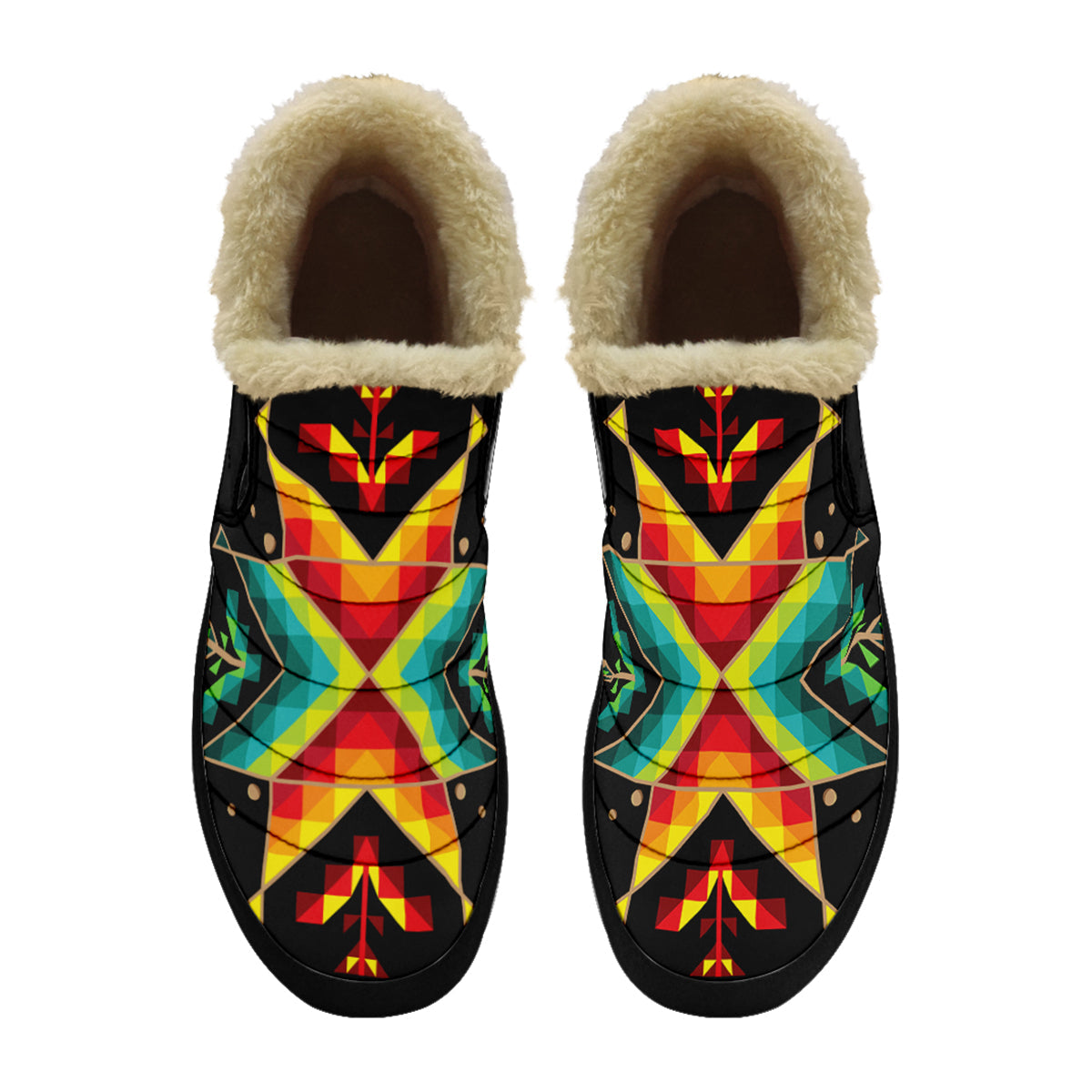 Dream of the Ancestors Ankle Winter Bootie with Fur Lining