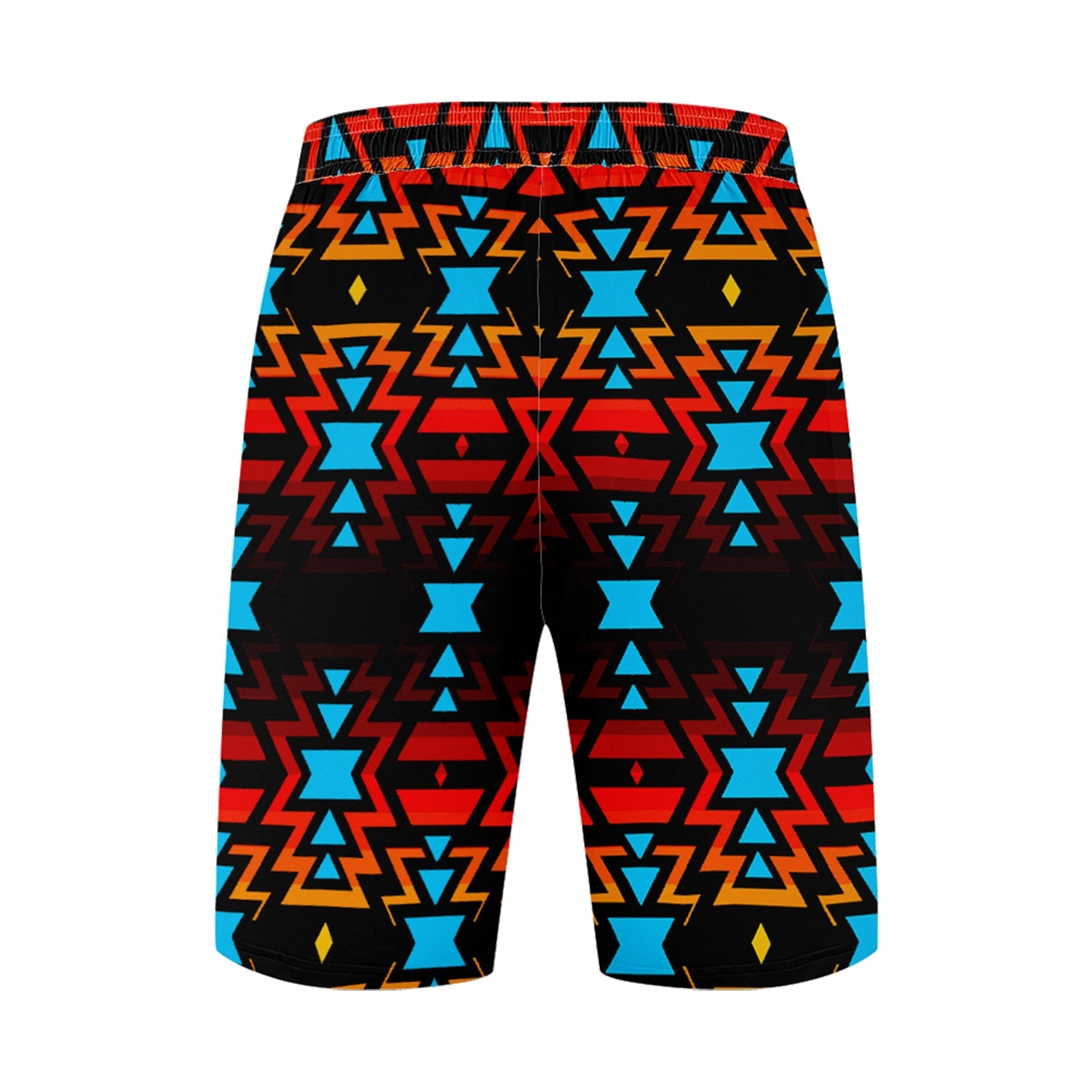 Black Fire and Sky Athletic Shorts with Pockets