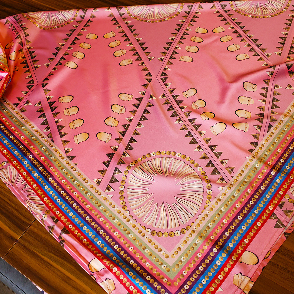 Geometric Deco Satin Scarf