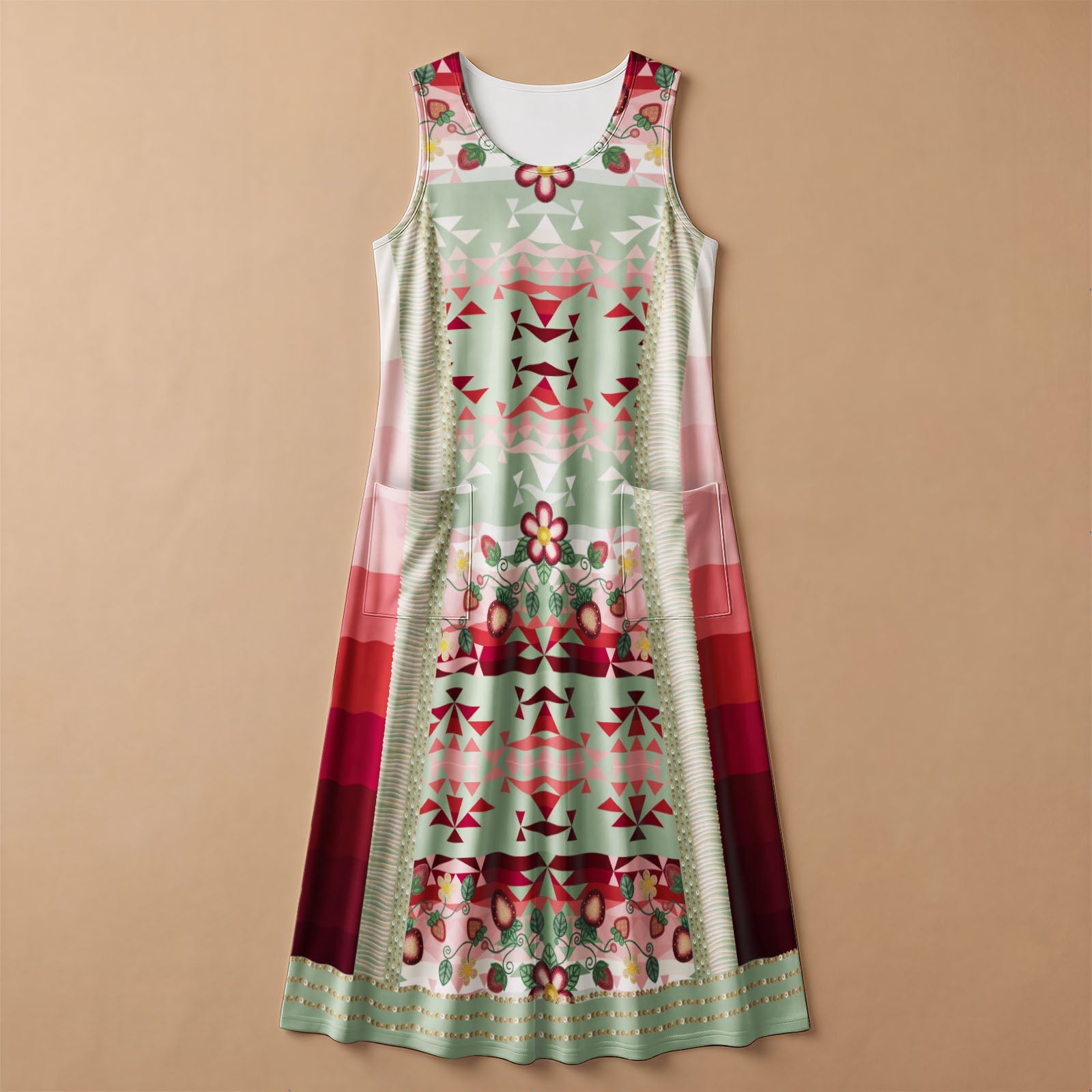Sacred Strawberry Sage 2 Long Dress