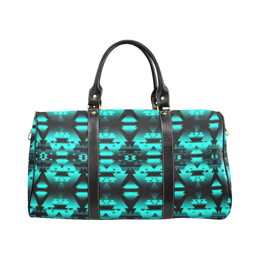 Dark-Teal-Winter-Camp New Waterproof Travel Bag/Large (Model 1639)