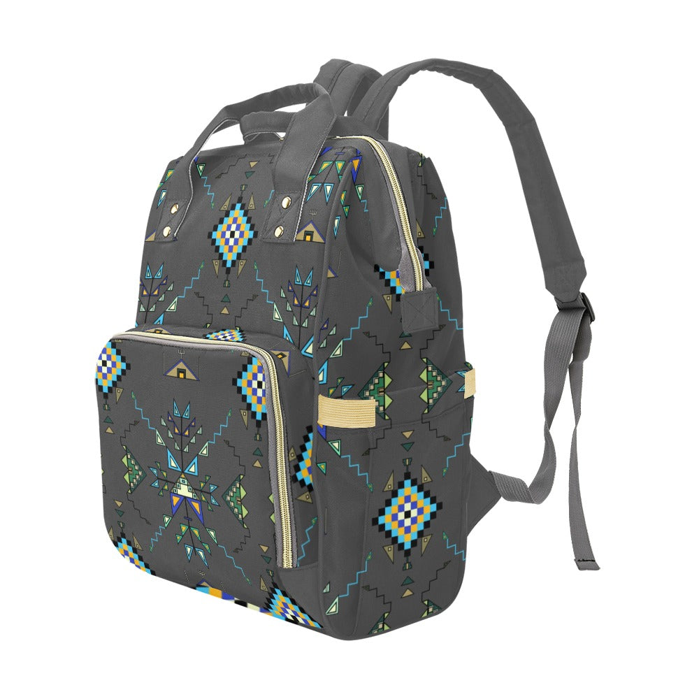Bear Shield Dark Gray Multi-Function Diaper Backpack/Diaper Bag