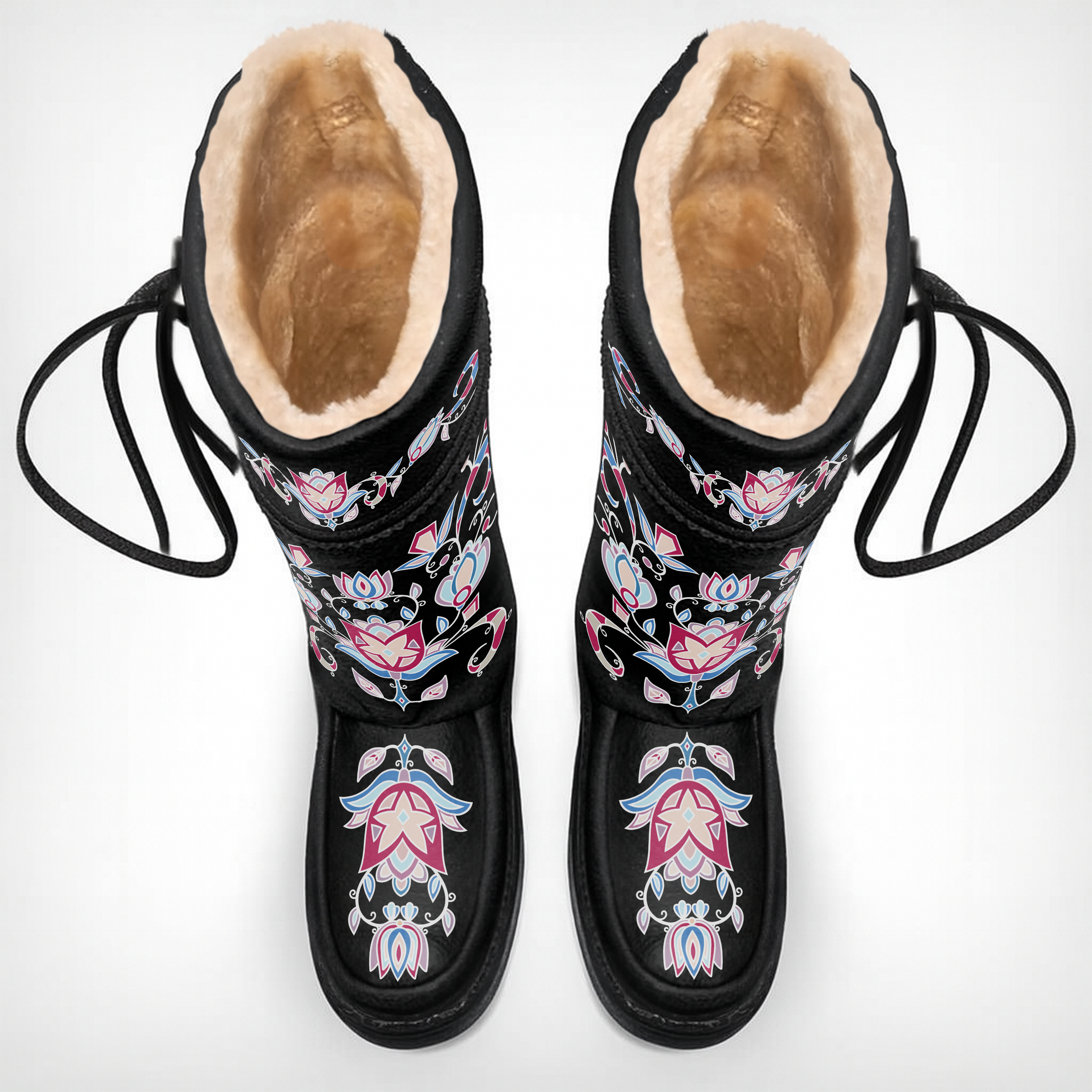 Northern Ember Black Real Leather MocLux Tall