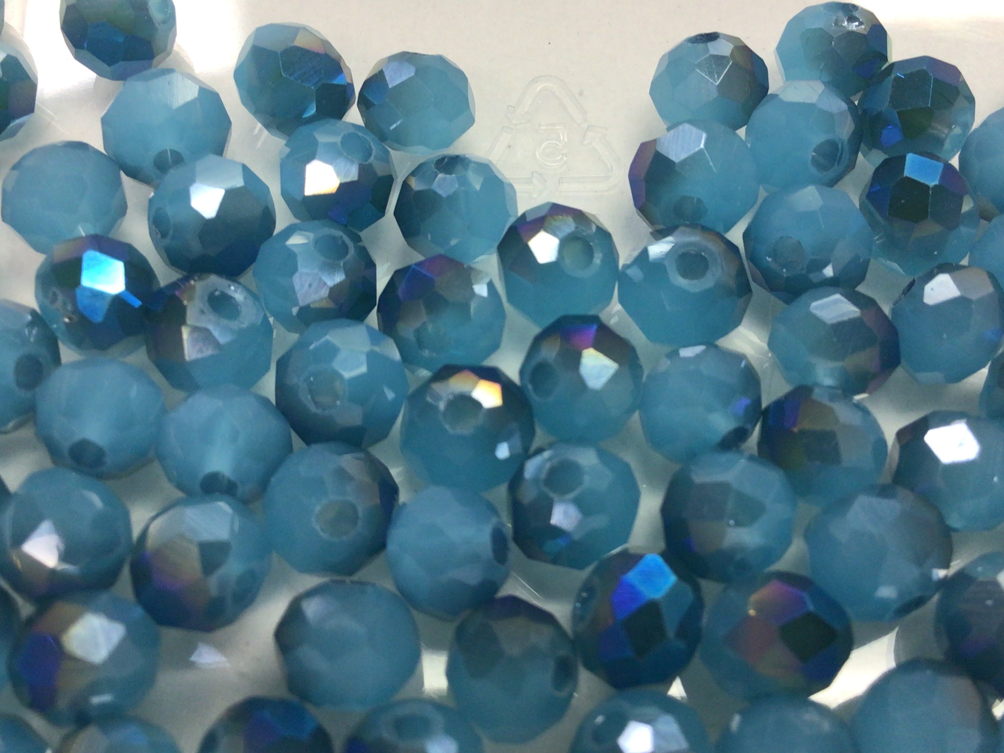 6mm Rondelle Glass Bead - Crystal Bay