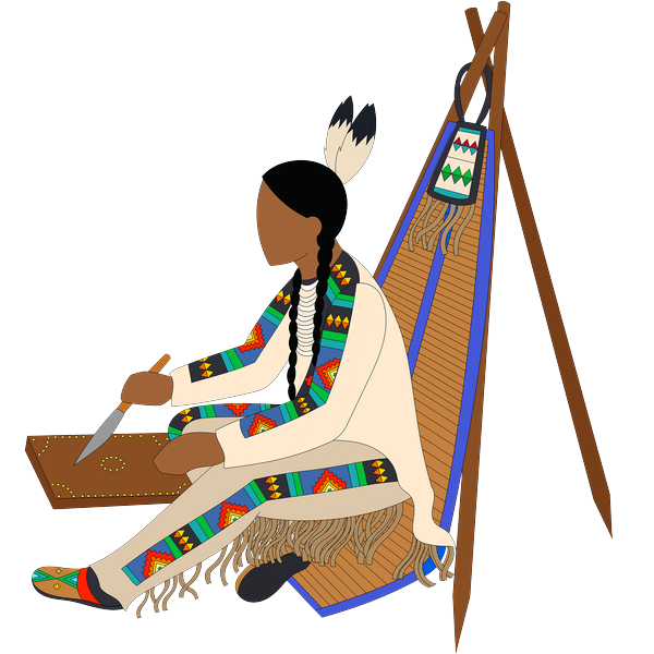 Blackfoot Man with Tobacco Board 2inch by 2inch Vinyl Sticker