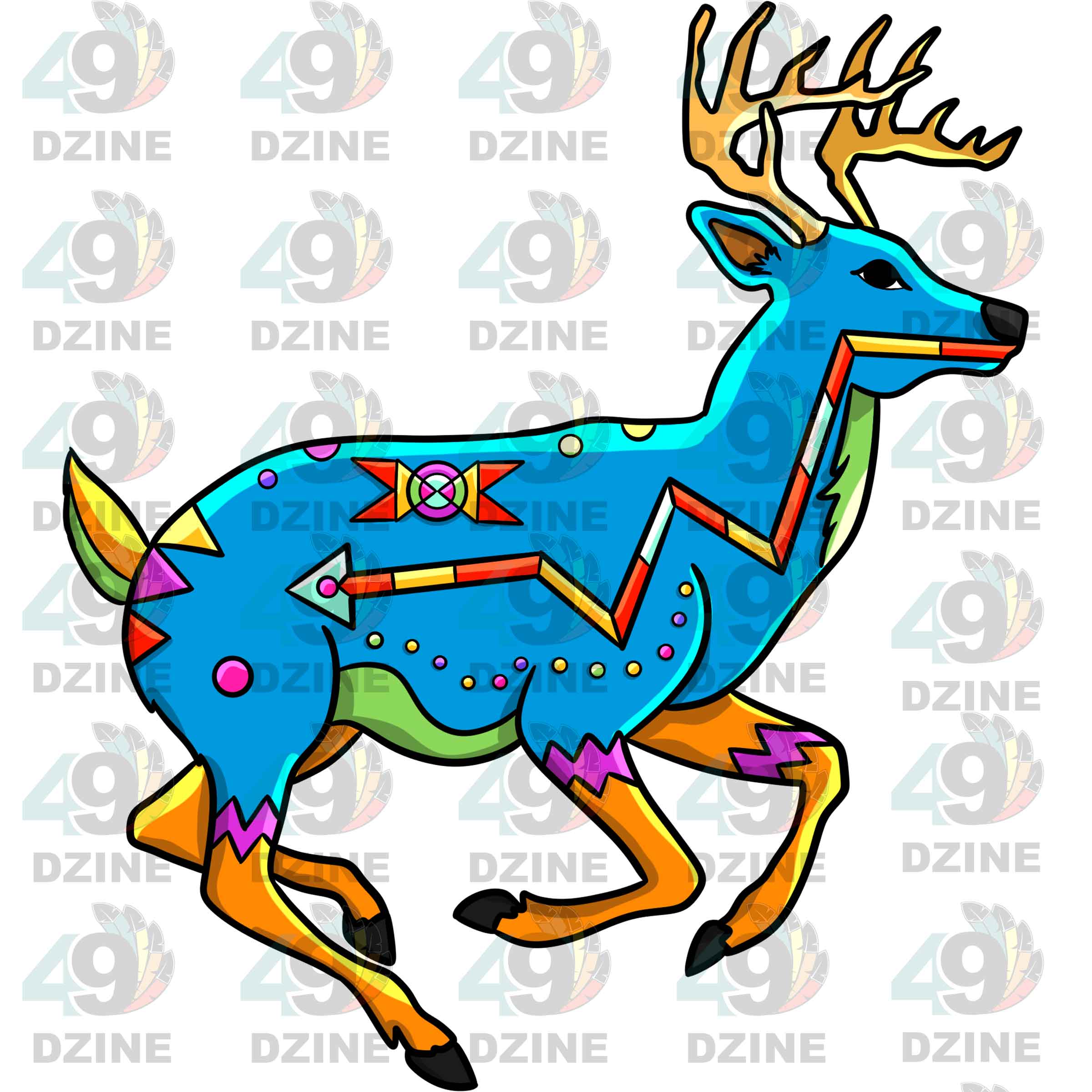 Deer 5 Colored Transfer (Various Sizes)