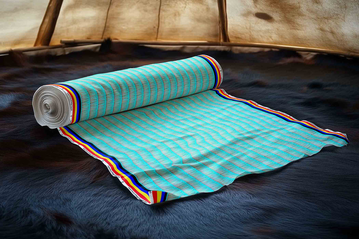 Dentalium on Turquoise Cotton Poplin
