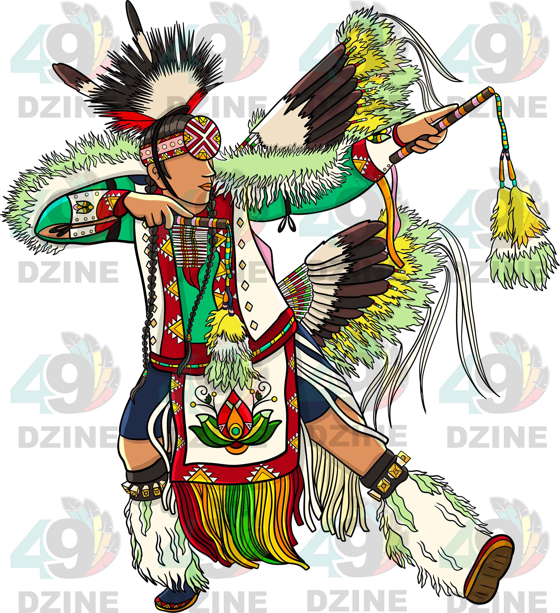 Fancy Dancer Men 2 Transfer (Various Sizes)