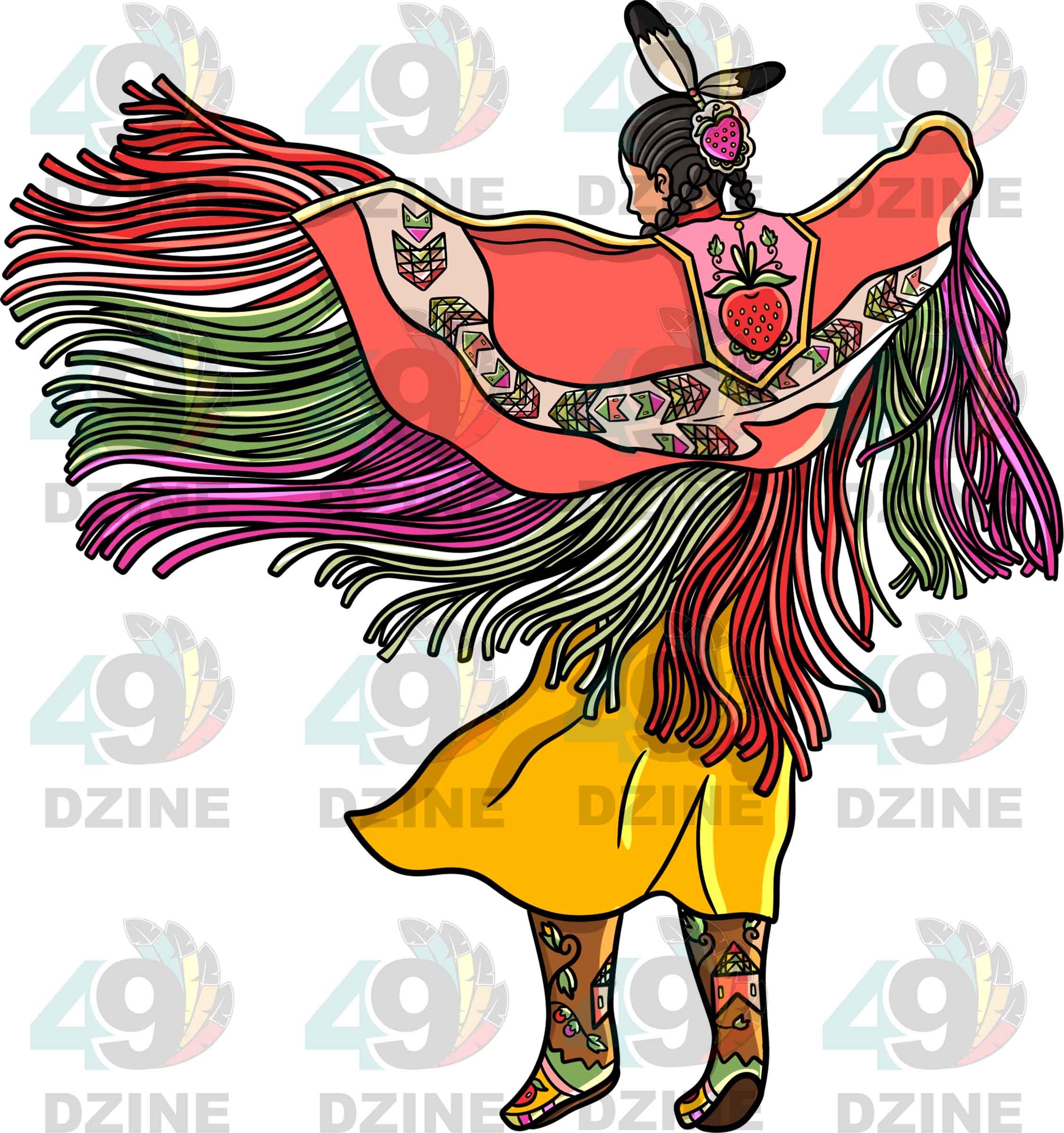 Fancy Shawl Dancer 8 Transfer (Various Sizes)