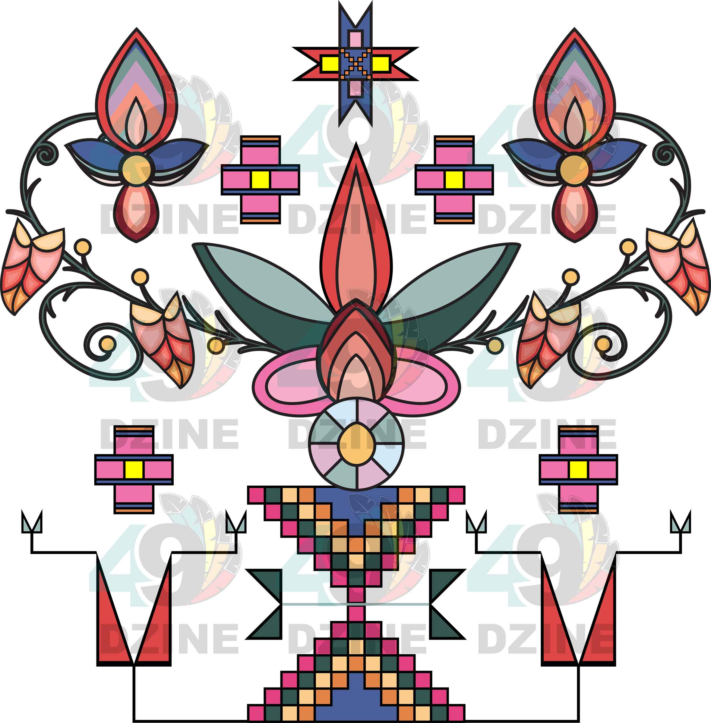 Floral & Geometric Primary 3 Transfer (Various Sizes)