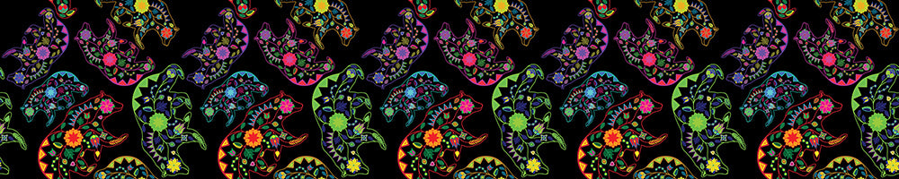 Floral Bear Printed Ribbon