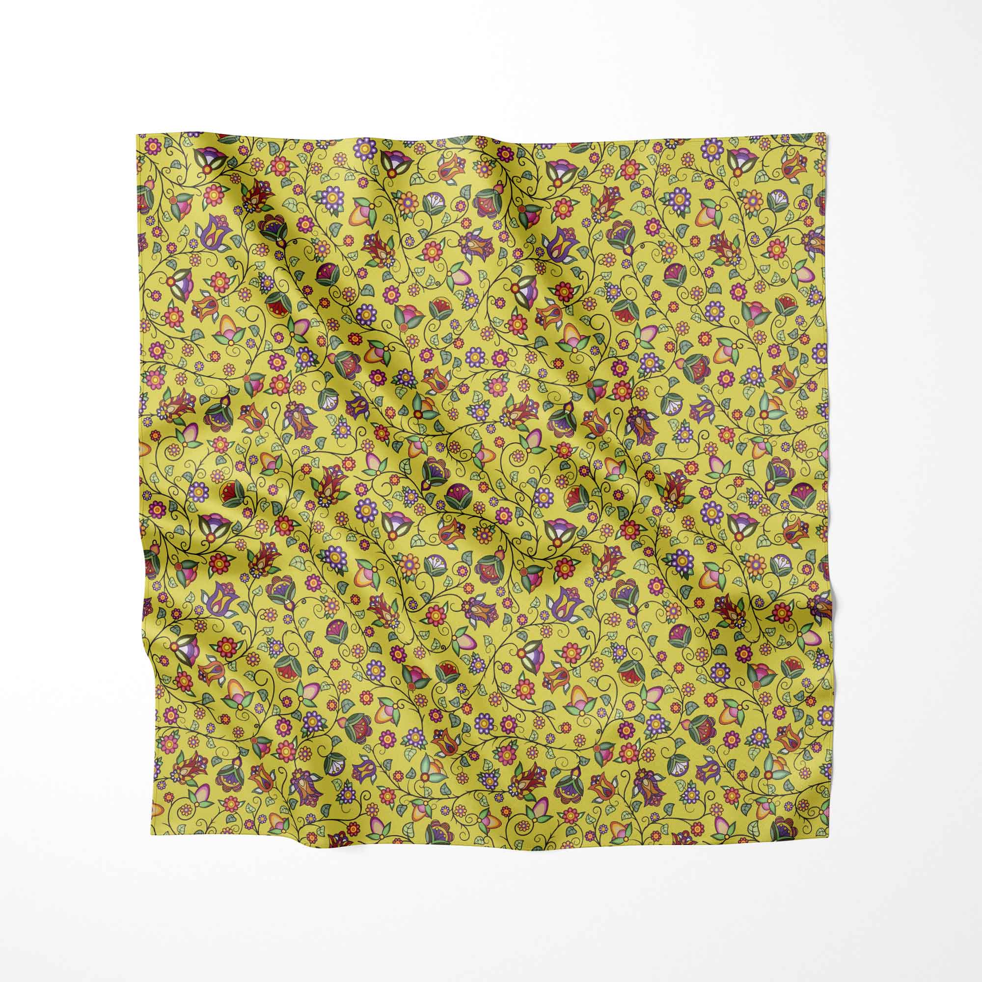 Heartbeat Petals Yellow Cotton Fabric