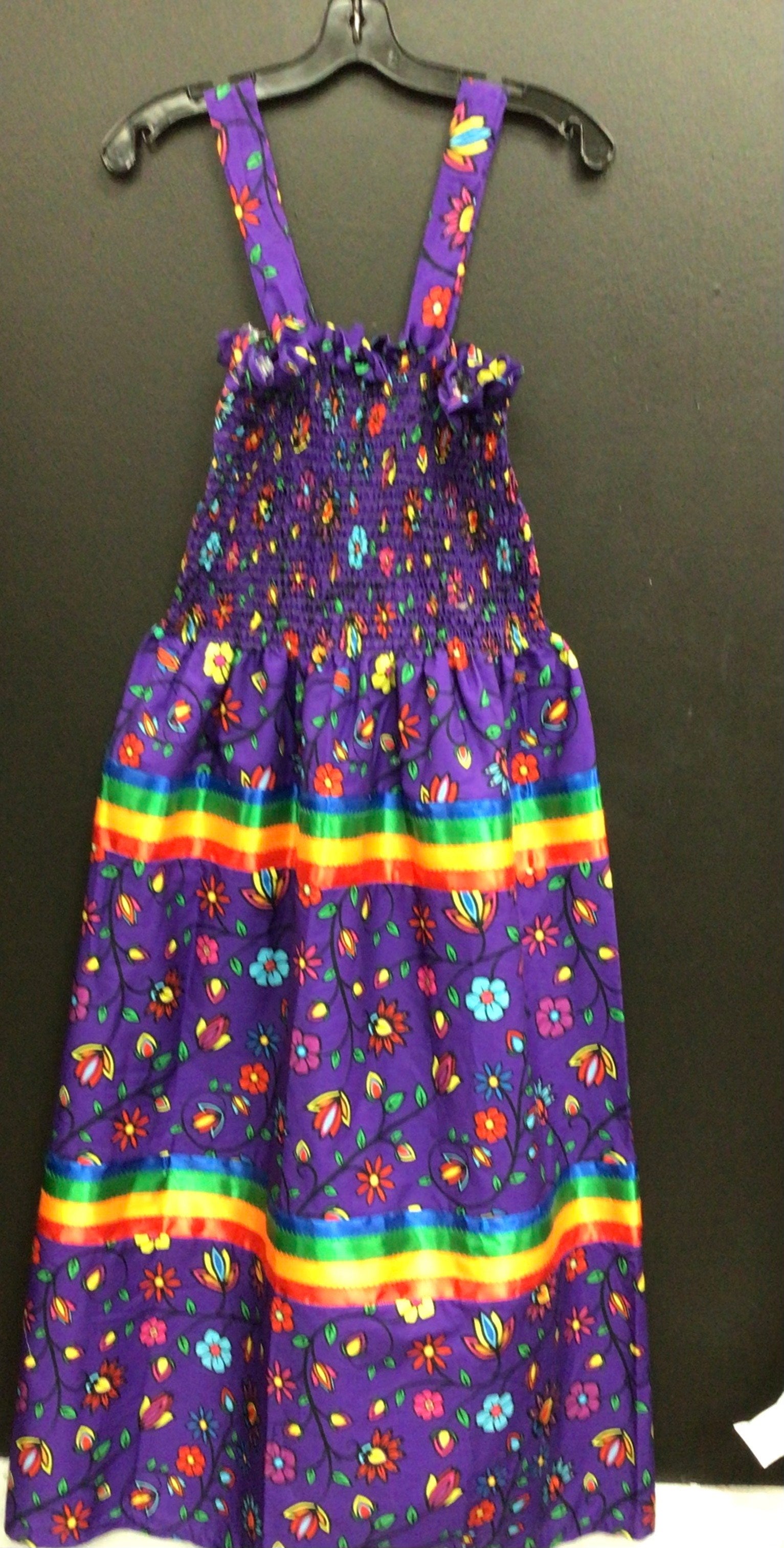 Prairie Paintbrush Purple and Green Ribbon Dress