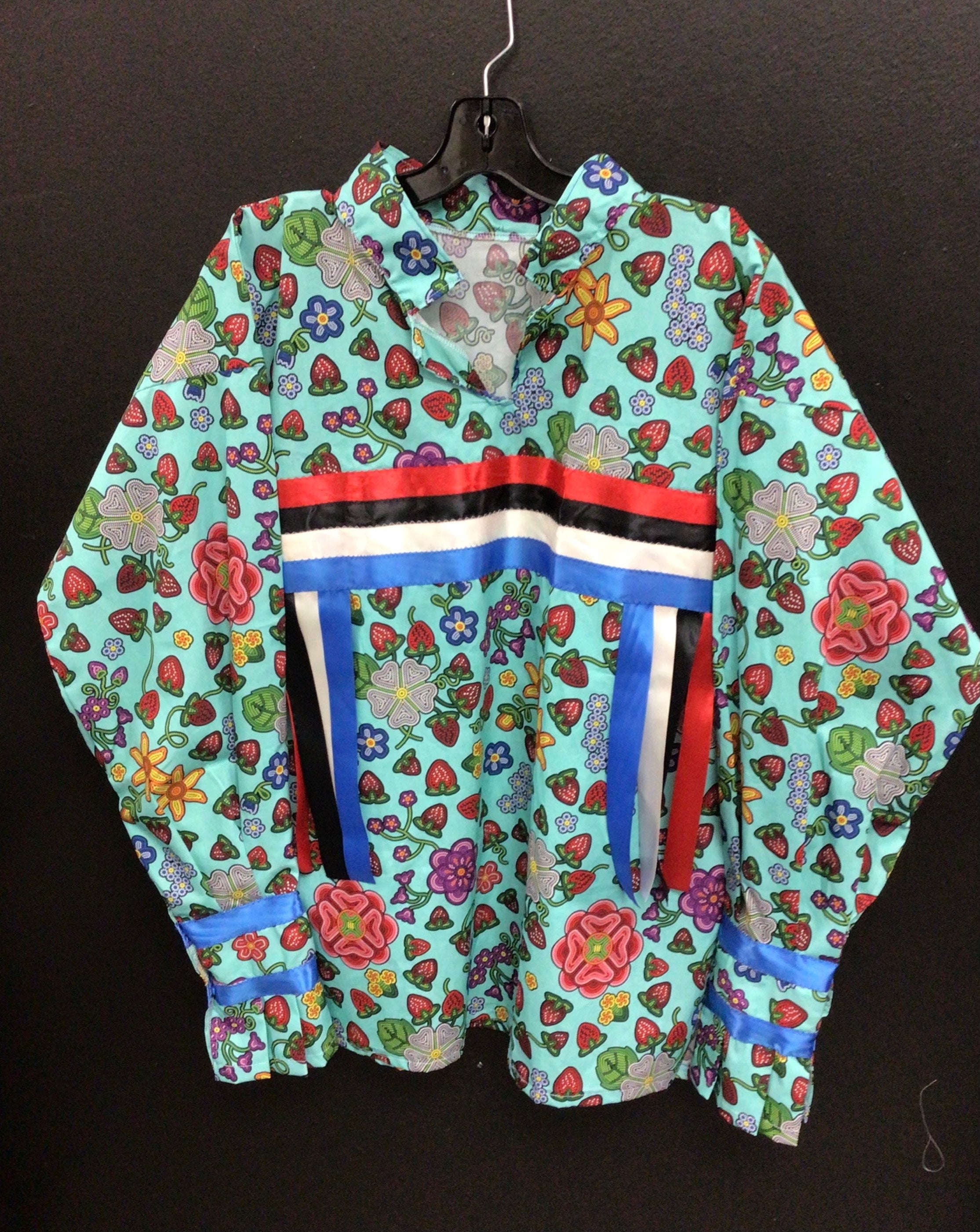 Strawberry Turquoise Cotton Ribbon Shirt