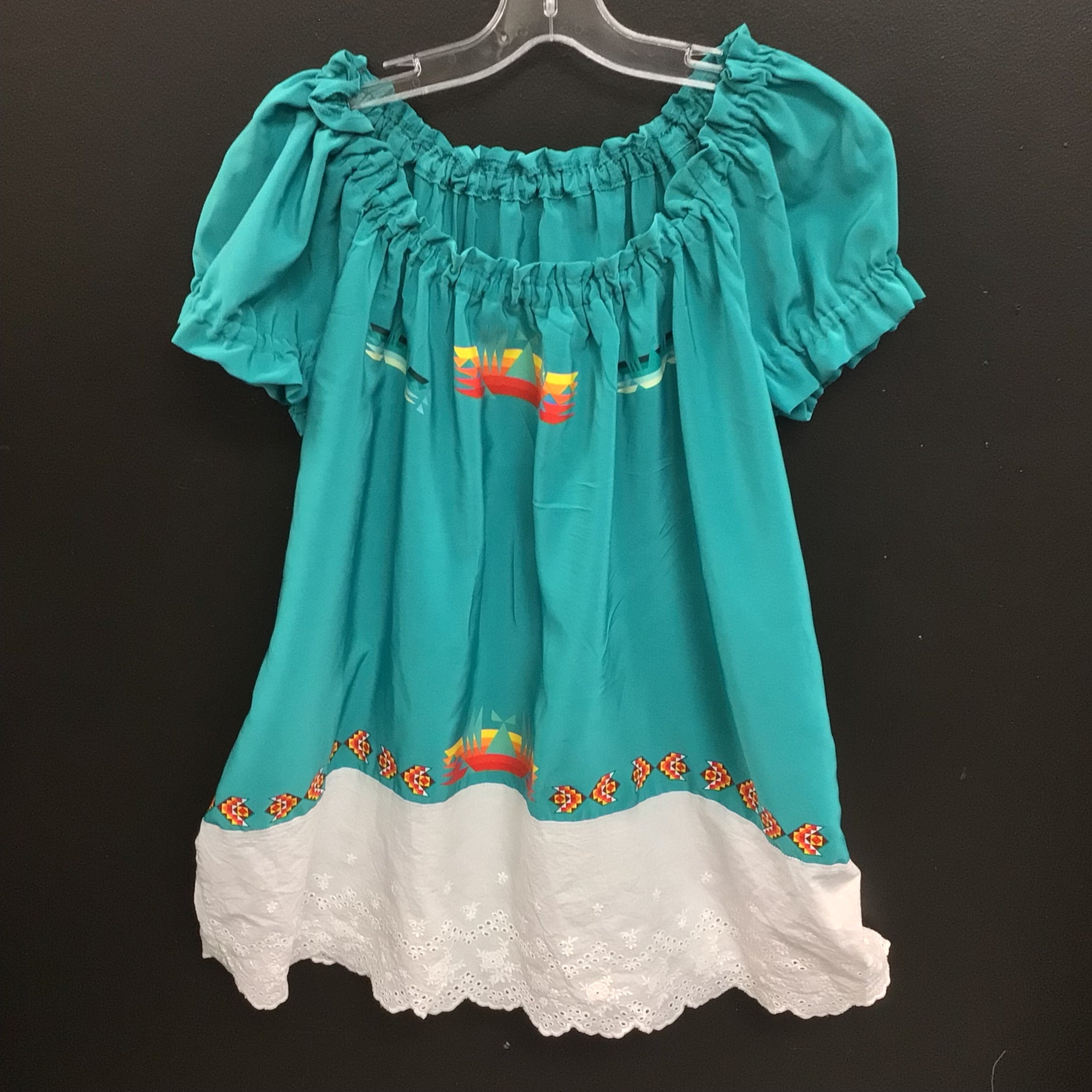 Geometric Teal Shirt