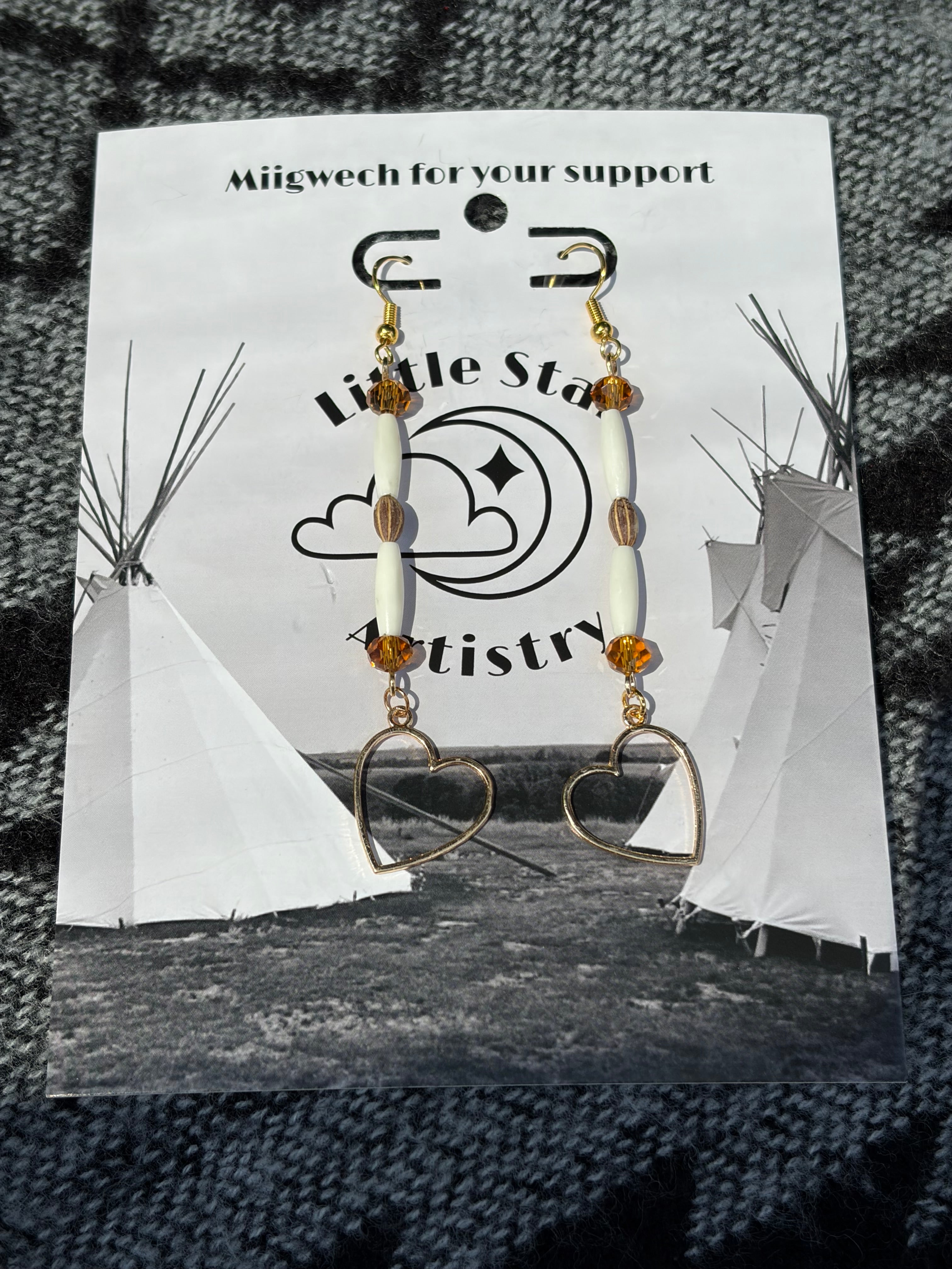 Dorienne Proulx Wolf Willow and Bone Earrings