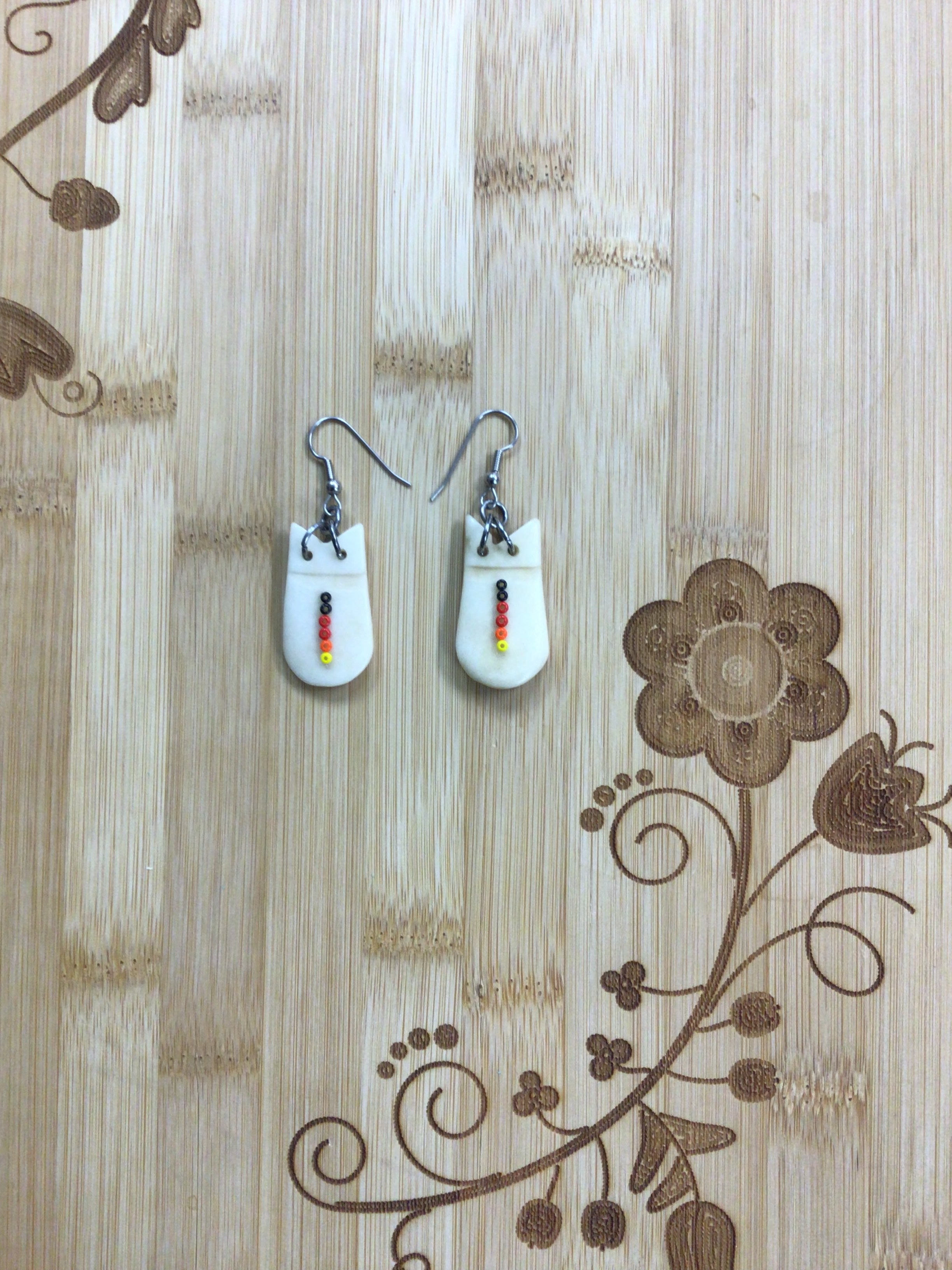 Mikey Runningbird Elk Teeth Earrings