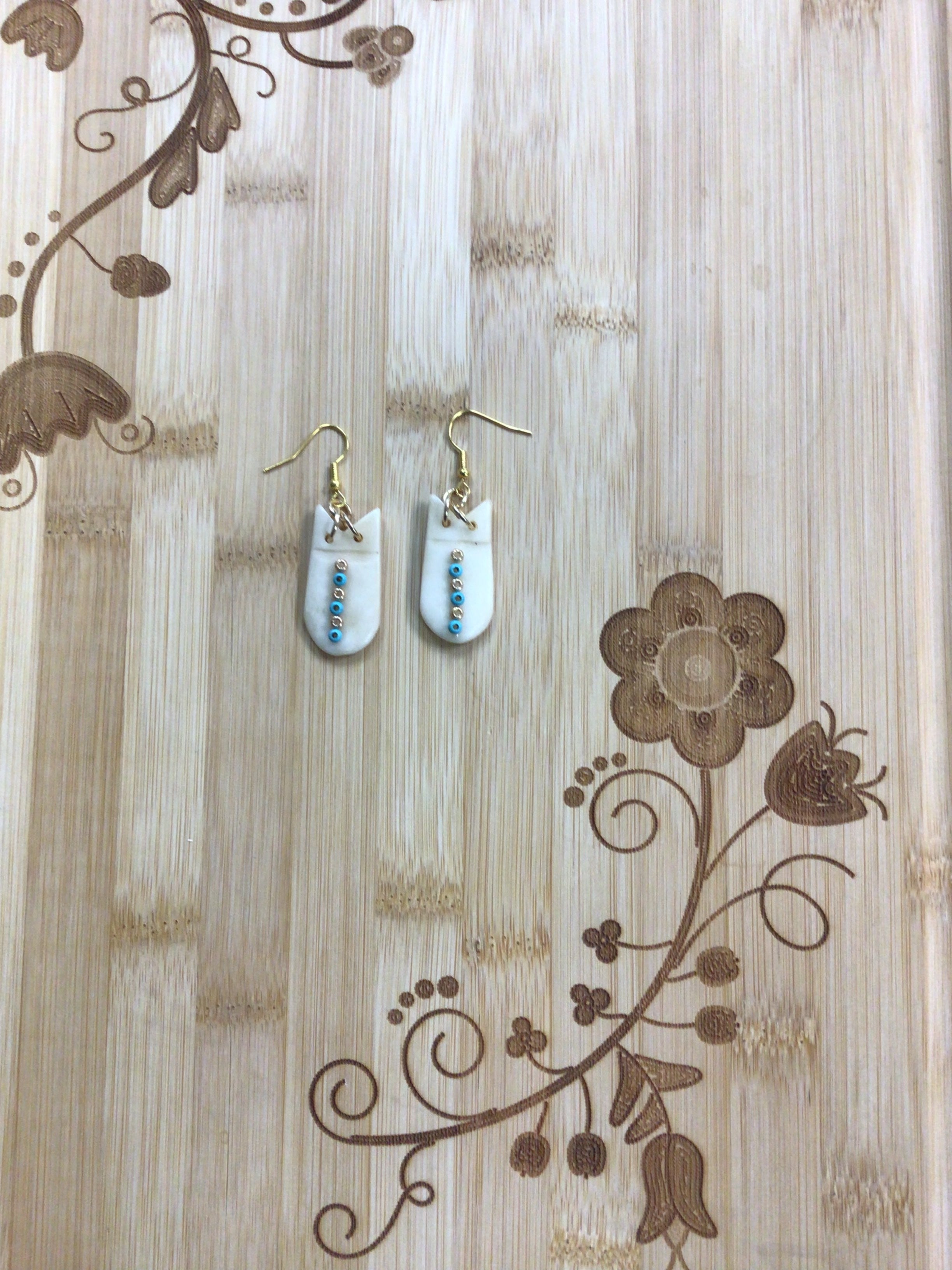 Mikey Runningbird Elk Teeth Earrings