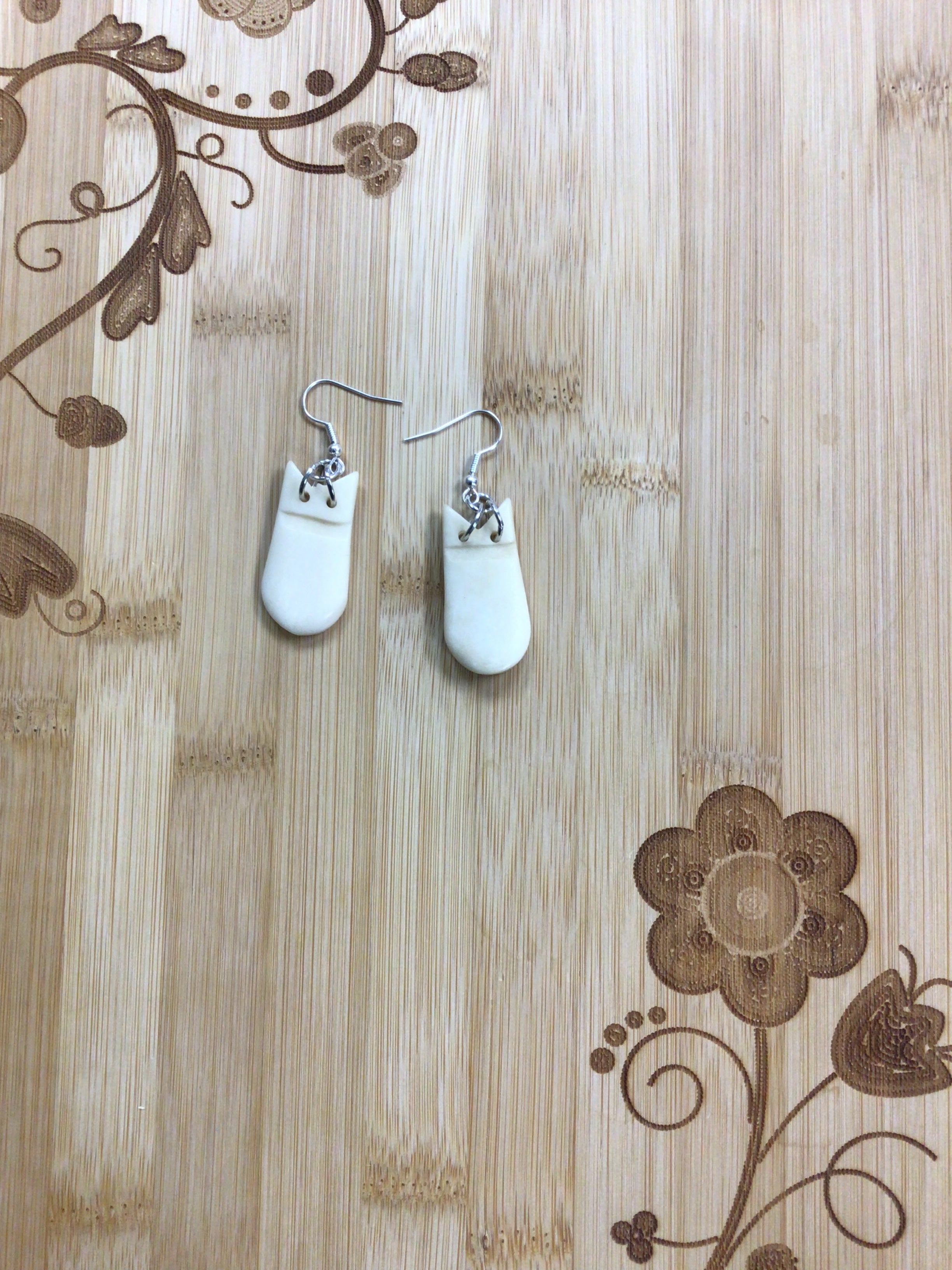 Mikey Runningbird Elk Teeth Earrings