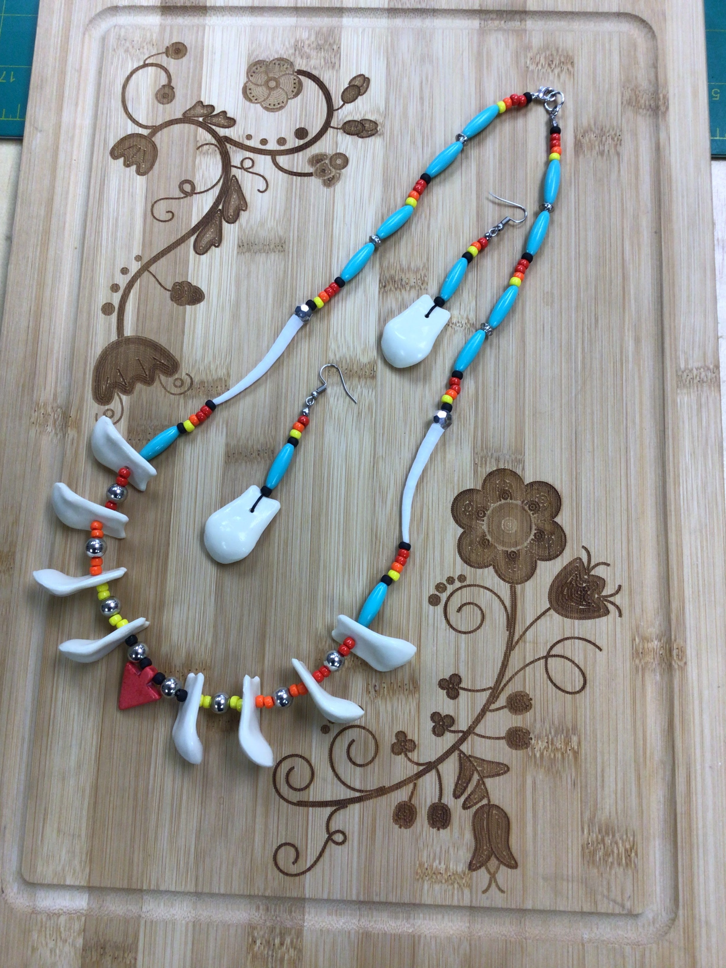 Elk teeth set (turquoise)
