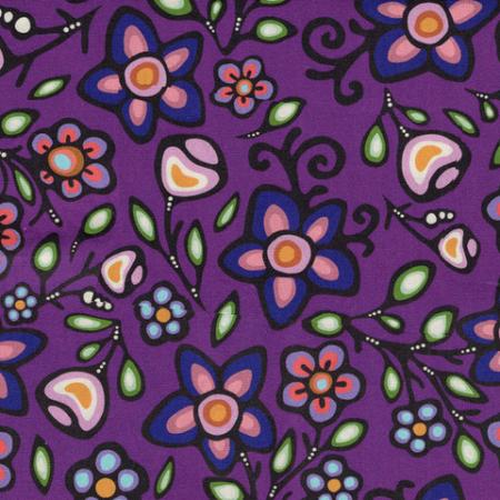 Jackie Traverse Ojibway Florals Cotton Plum 04