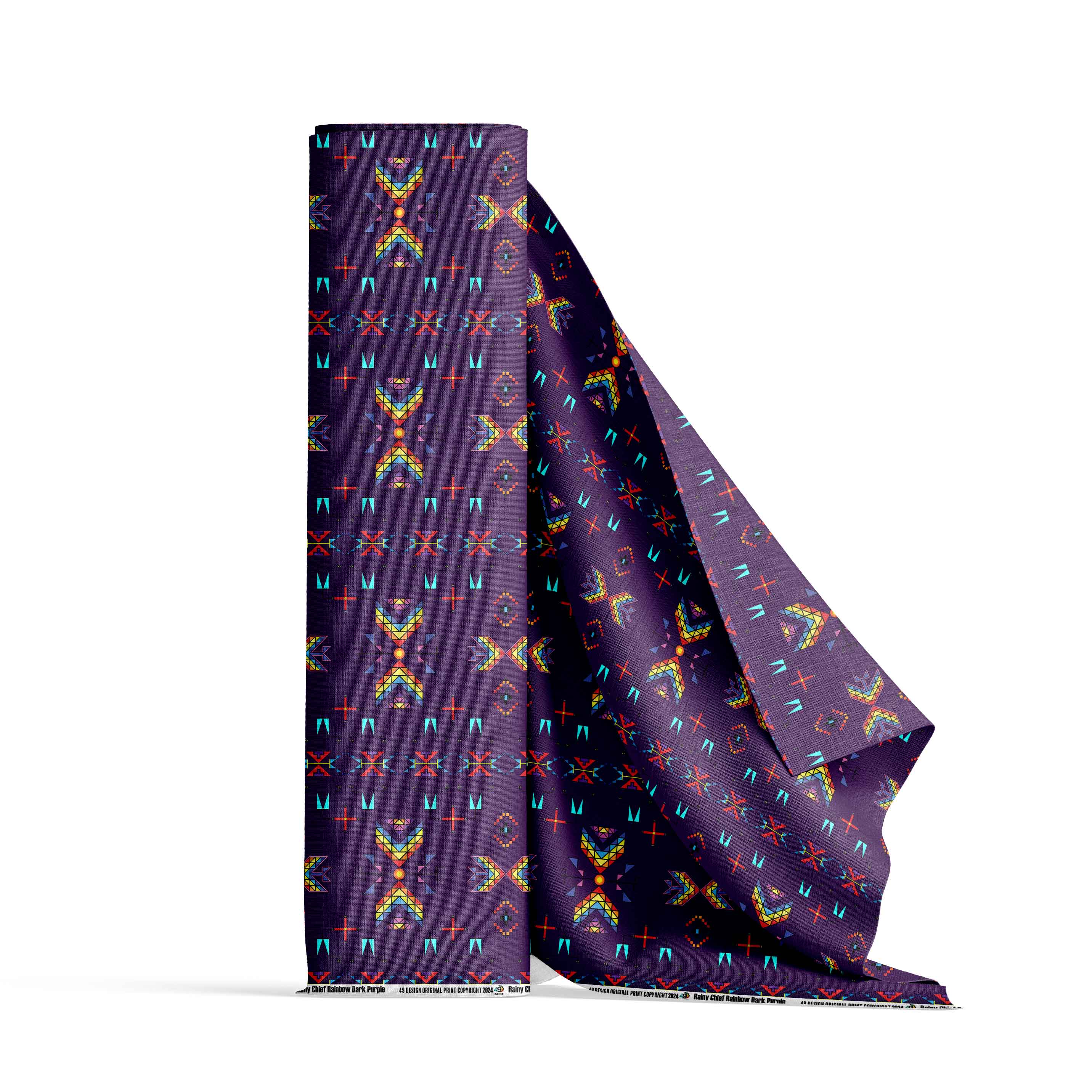 Rainy Chief Rainbow Dark Purple Cotton Fabric