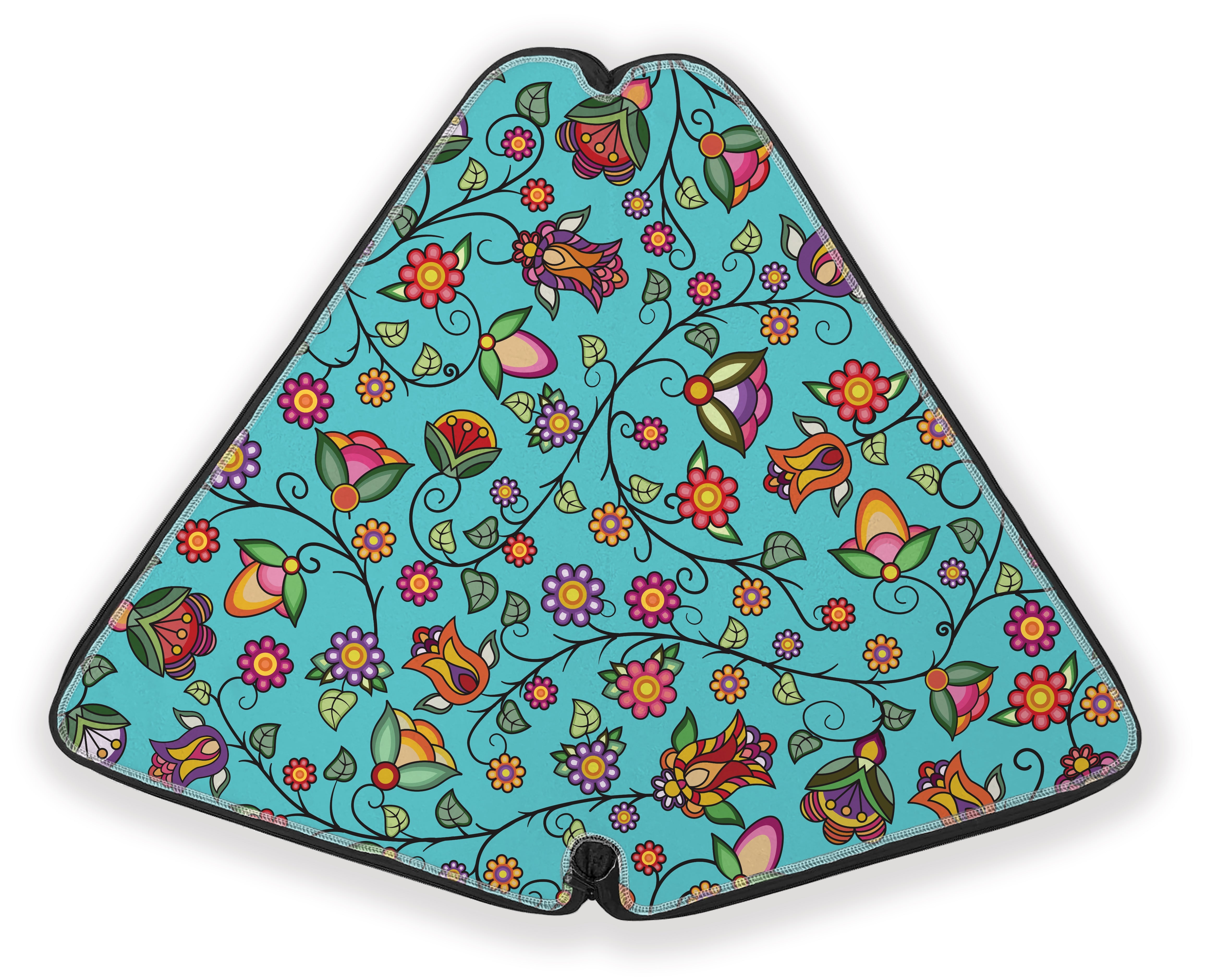 27 Inch Fan Case - Heartbeat Petals Turquoise