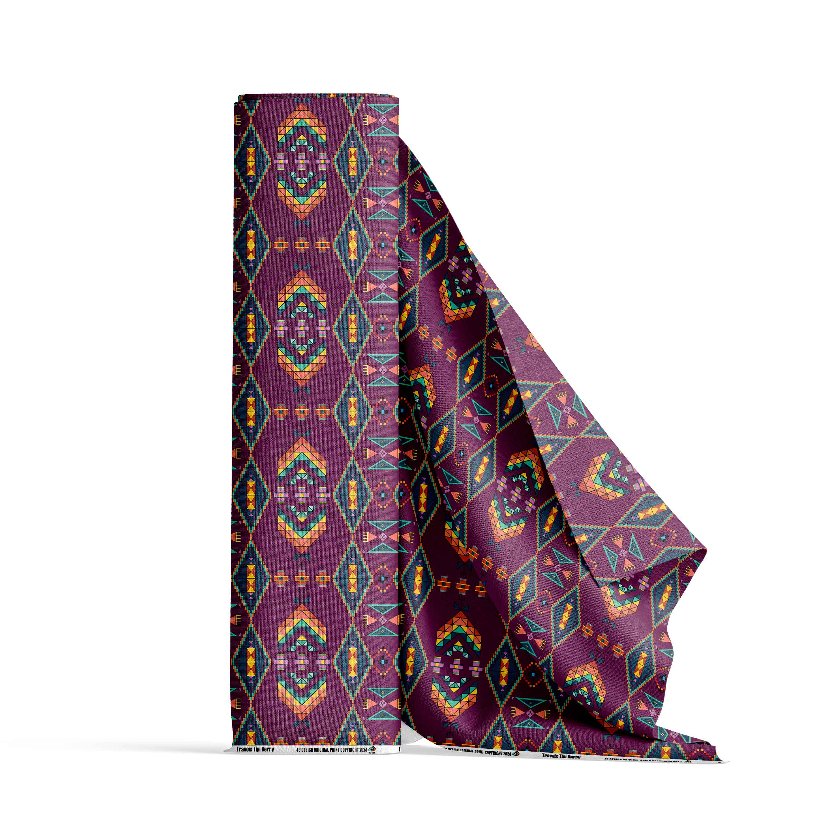 Travois Tipi Berry Cotton Fabric