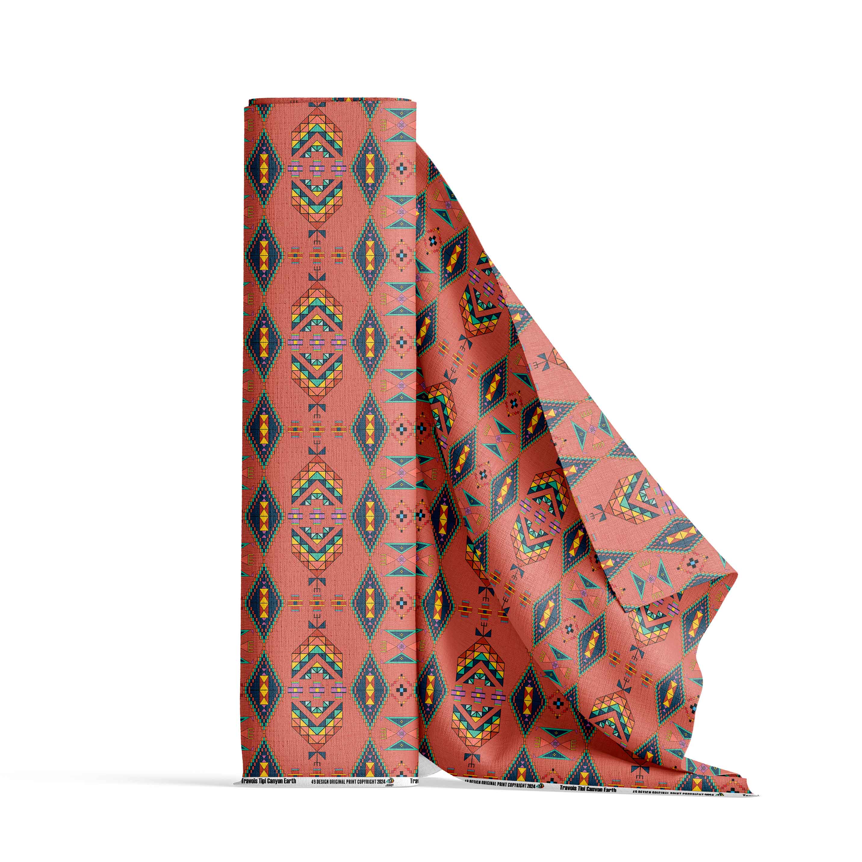 Travois Tipi Canyon Earth Cotton Fabric