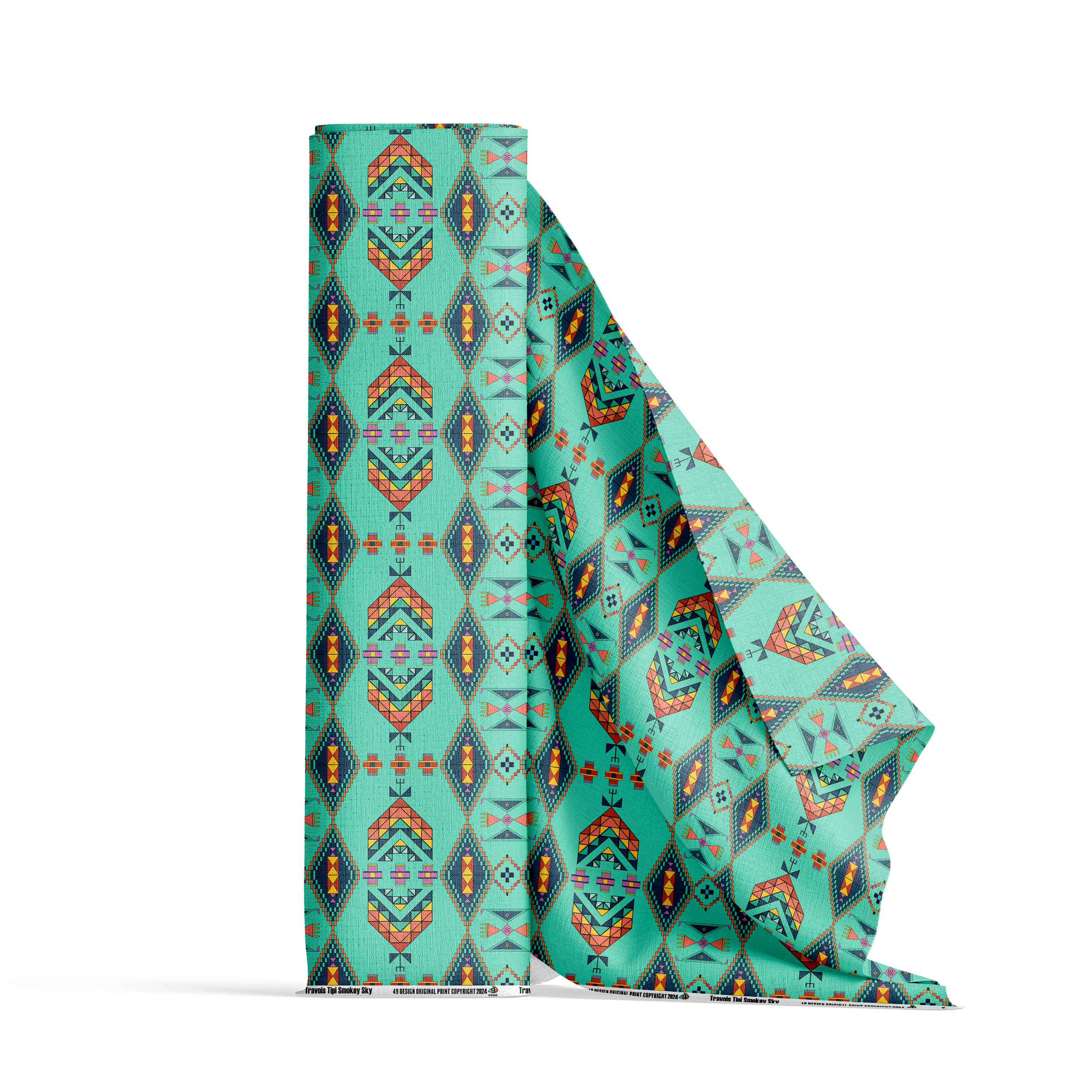 Travois Tipi Smokey Sky Cotton Fabric