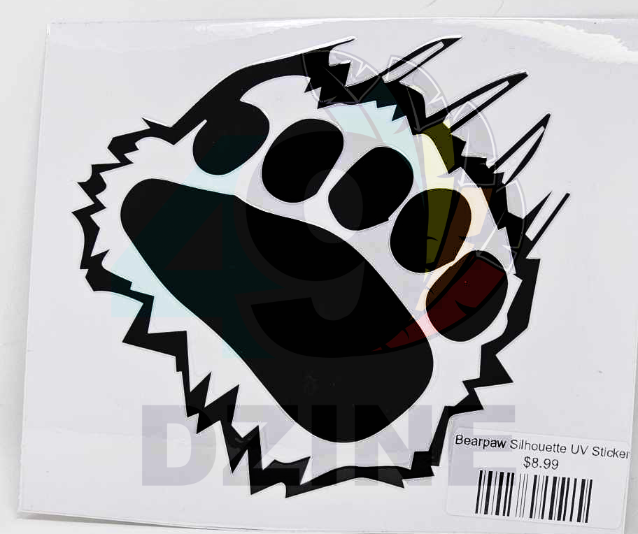 Bearpaw Silhouette UV Sticker