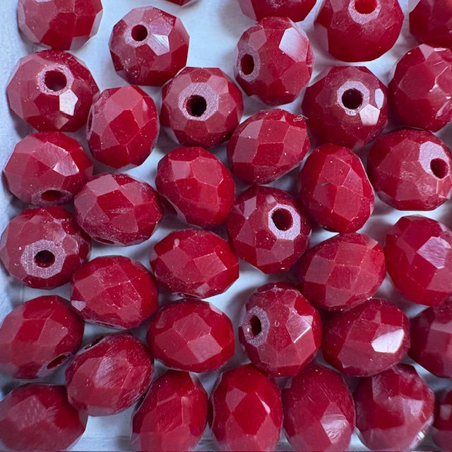 6mm Rondelle Glass Bead - Crimson