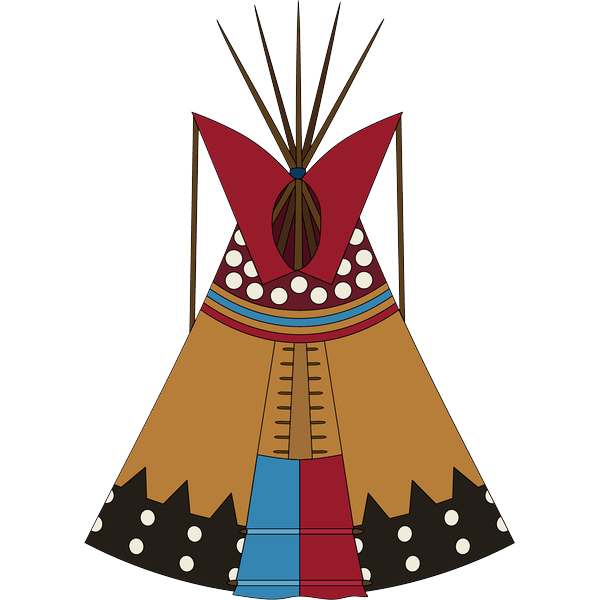 Teepee Red 2inch by 2inch Vinyl Sticker