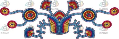 11 inch Blackfoot Style Beadwork Blue Upper Transfers 49 Dzine 